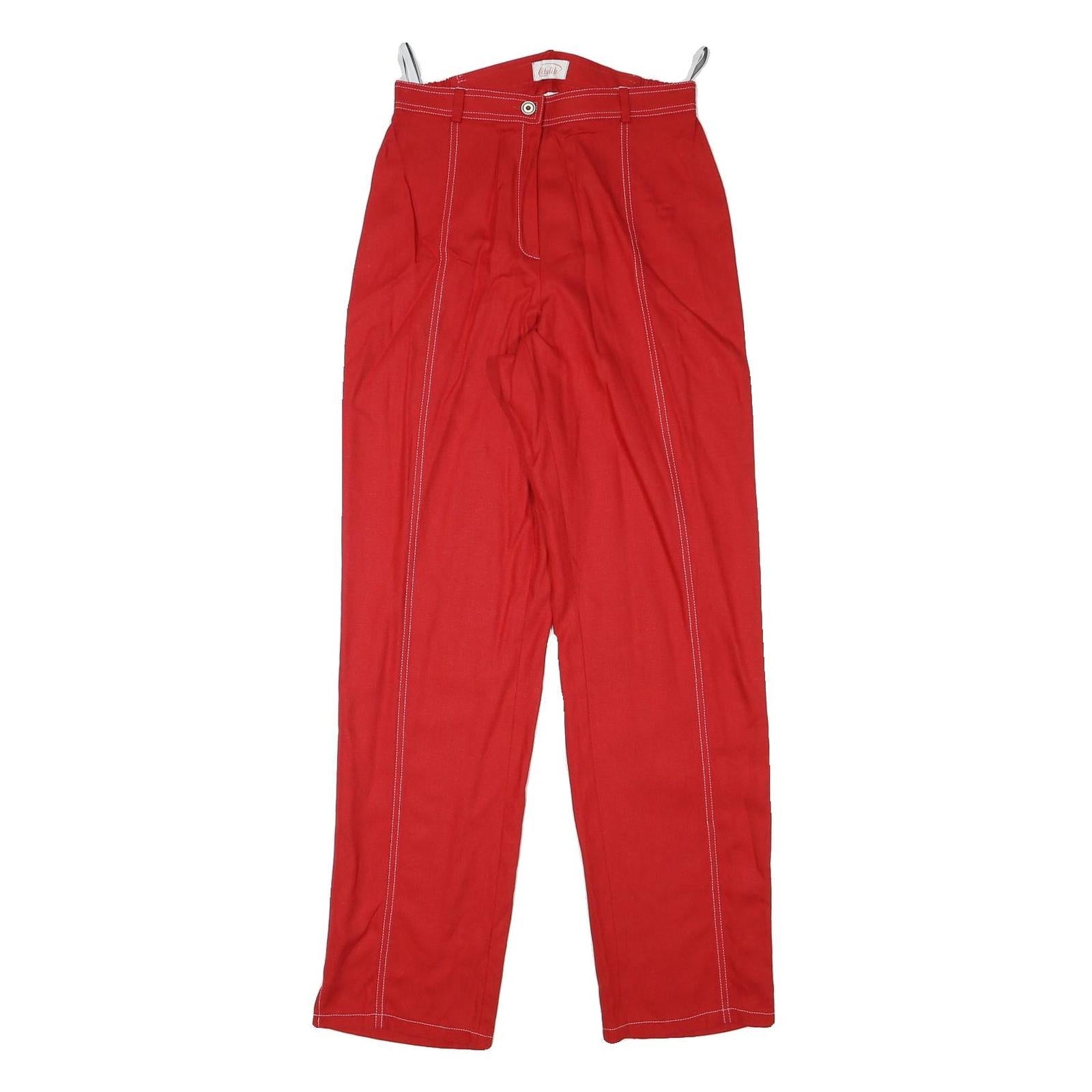 Buy CITY LIFE Womens Viscose Blend Red Regular Straight Trousers W26 L31 Stylish Zip Refurbished - $23.39 CITY LIFE Womens Viscose Blend Red Regular Straight Trousers W26 L31 Stylish Zip Refurbished - N/A refurbished available on Cerqular