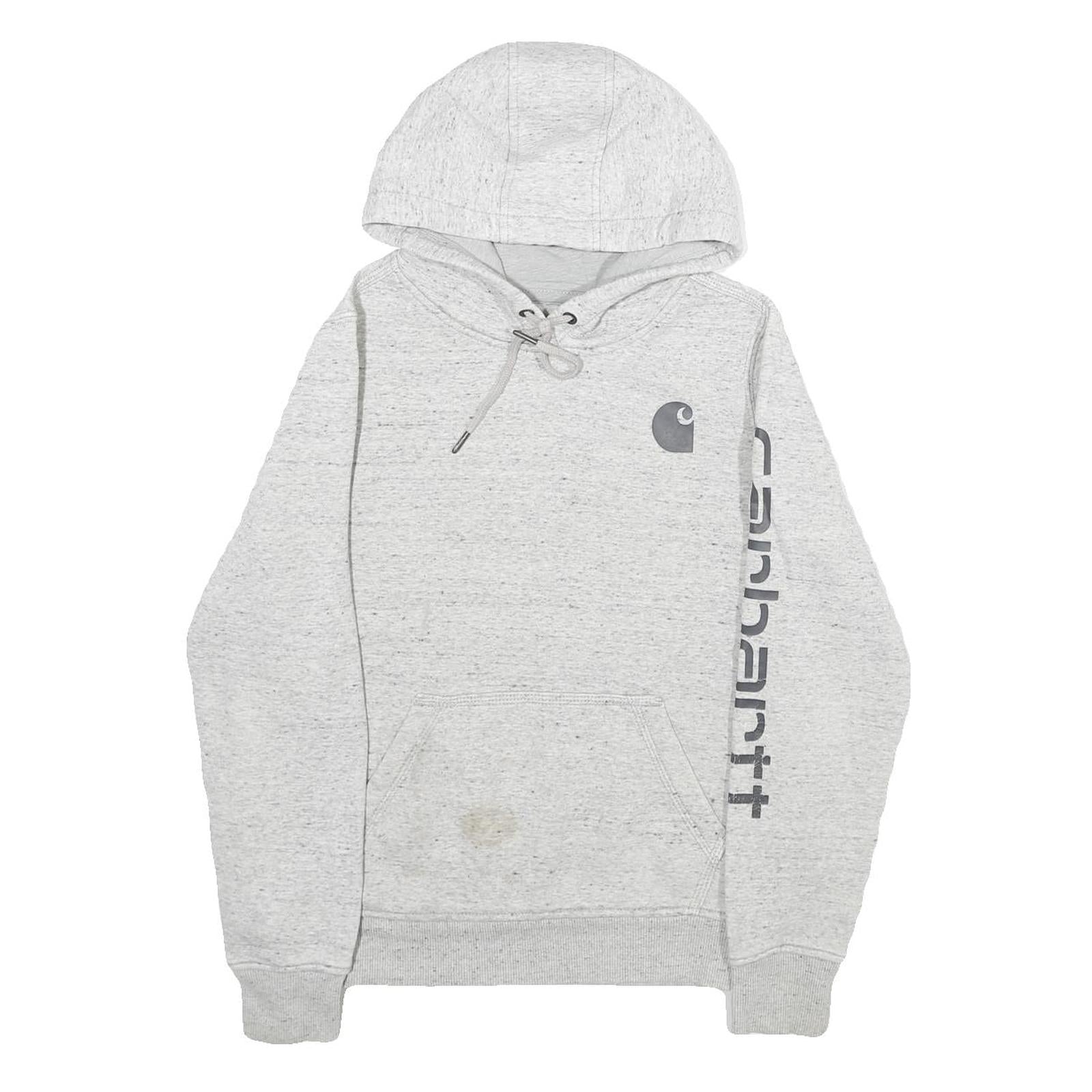 CARHARTT Womens Grey Hoodie XS Logo Print Casual Pullover Drawstring Hood Refurbished - N/A refurbished available on Cerqular