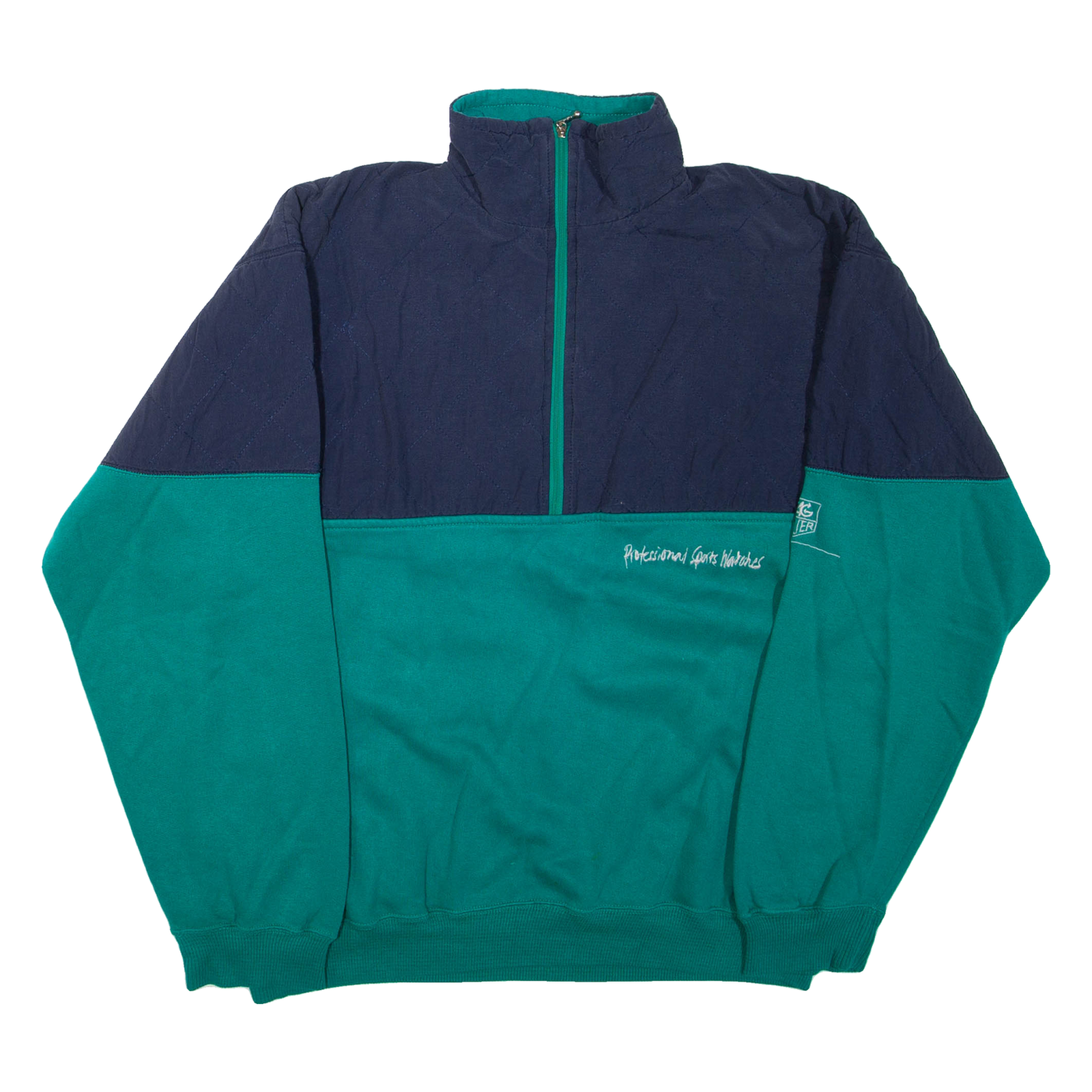 Mens Track Jacket Green Colourblock L Refurbished - N/A refurbished available on Cerqular