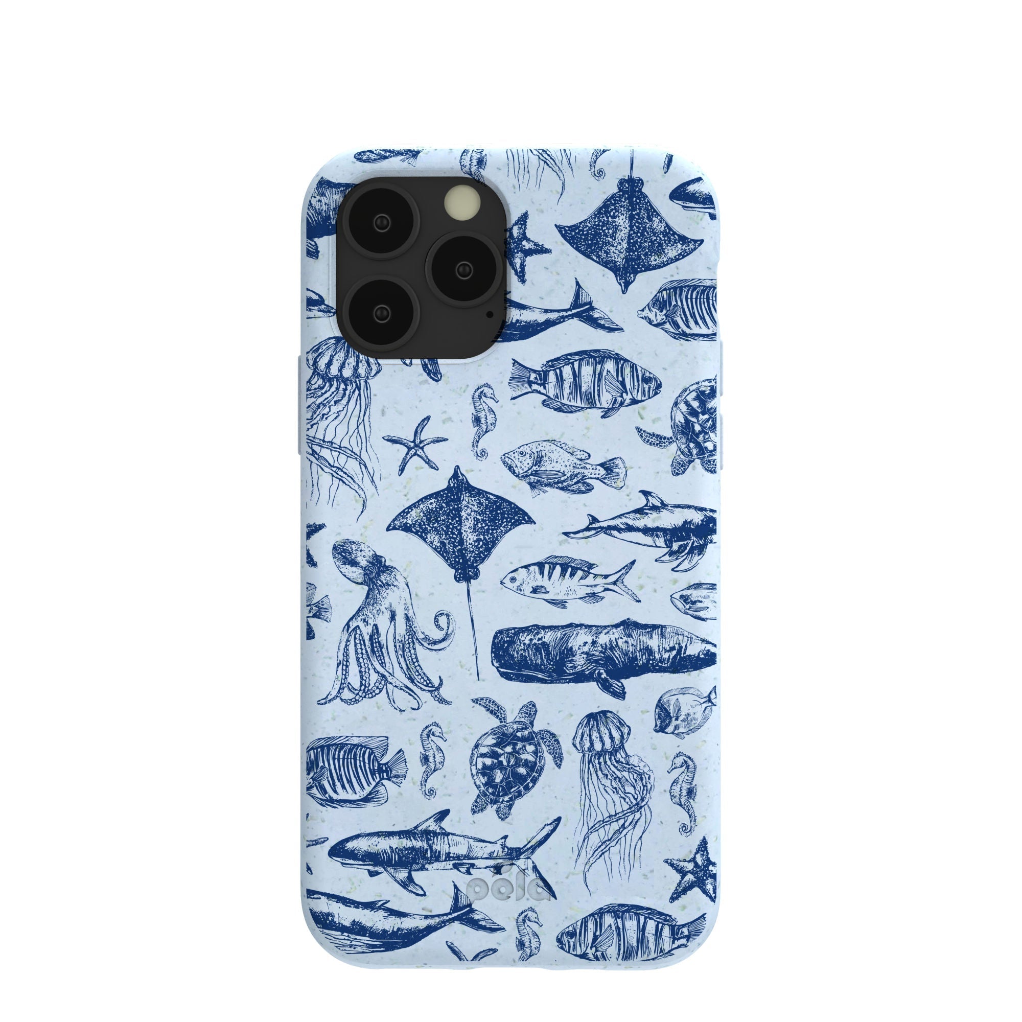Powder Blue Marine Life iPhone 11 Pro Case Refurbished - Pela Case refurbished available on Cerqular