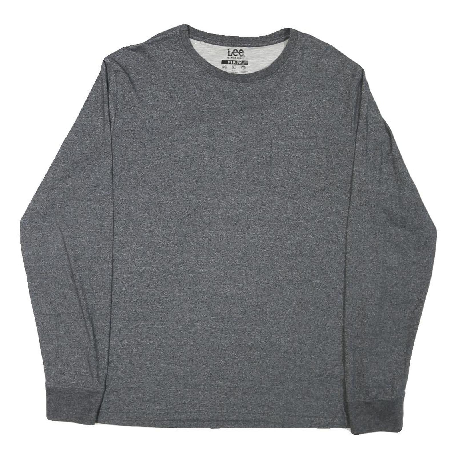 LEE Mens Grey Long Sleeve Crew Neck T-Shirt M Cotton Blend Comfortable Fit Refurbished - N/A refurbished available on Cerqular