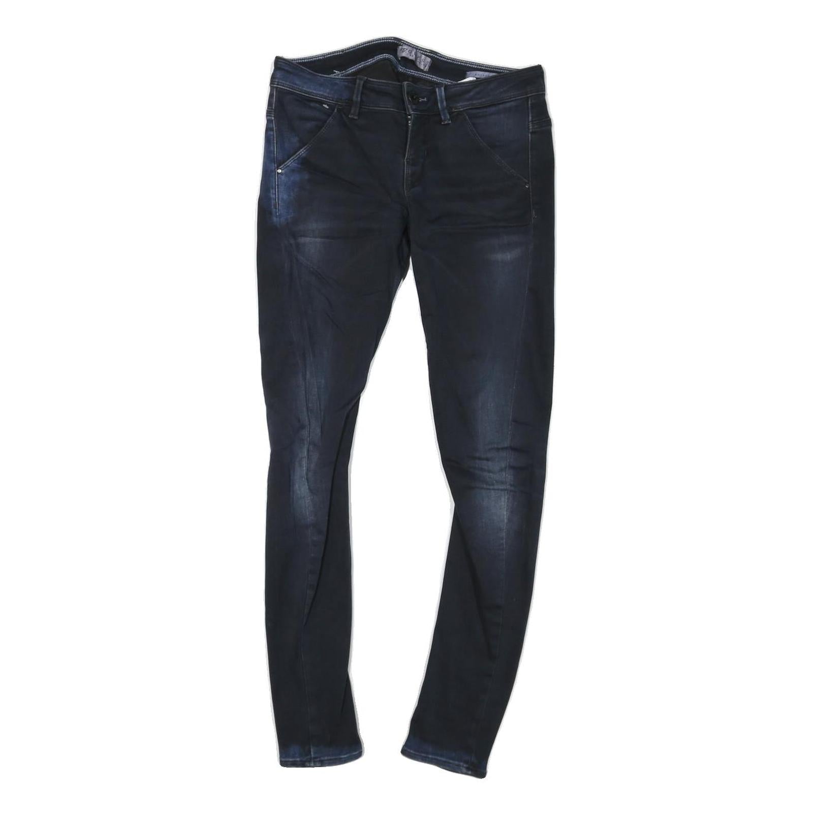 GUESS Womens Jeans Blue Slim Skinny Denim Dark W28 L27 Stretch Zip Pocket Refurbished - N/A refurbished available on Cerqular
