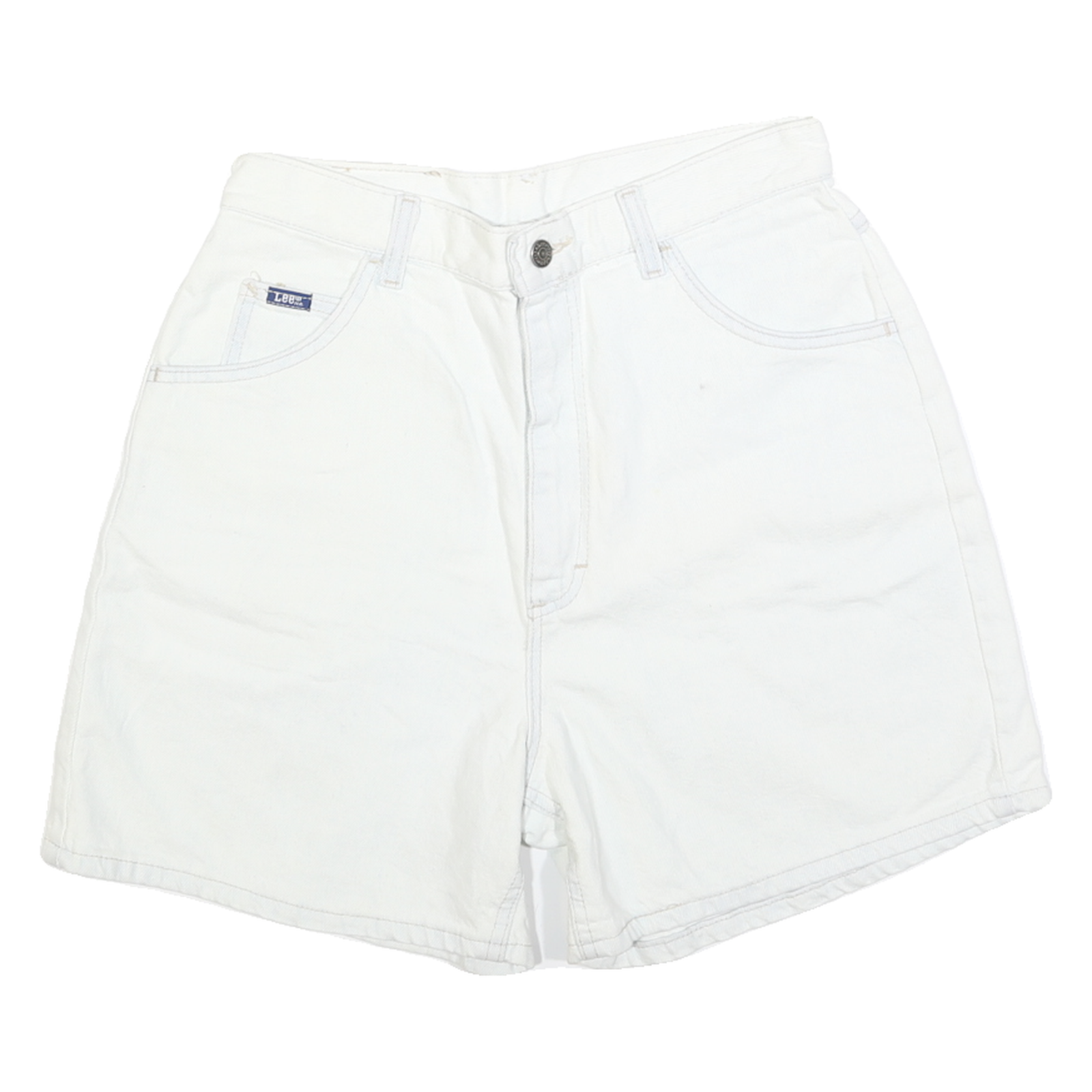 LEE Womens Cotton White Casual Shorts S W28 Classic Fit Denim Style Refurbished - N/A refurbished available on Cerqular