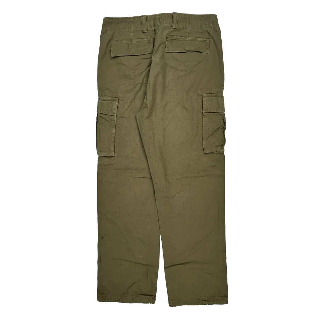 Dickies Cargo Trousers - 35W 30L Green Cotton Refurbished - Thrifted (note: this is a term often used to describe second- refurbished available on Cerqular