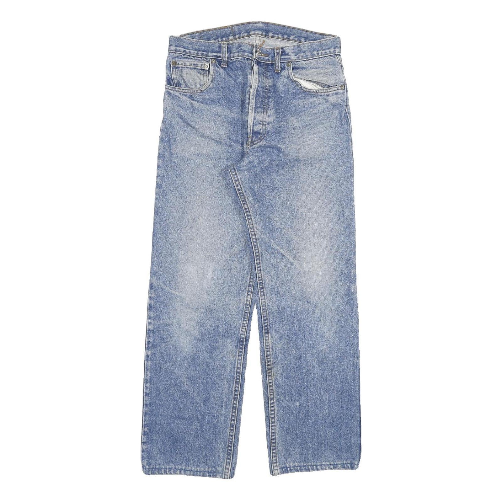 LEVI'S 501 Mens Jeans Blue Regular Straight Denim Medium W28 L26 Classic Button Refurbished - N/A refurbished available on Cerqular