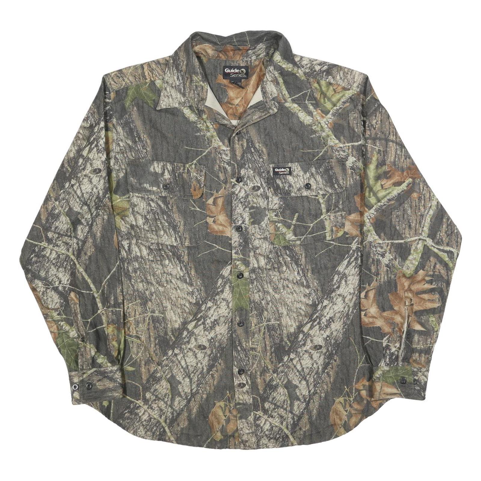 GUIDE SERIES Mens Green & Brown Camouflage Polyester Long Sleeve Shirt L Casual Refurbished - N/A refurbished available on Cerqular