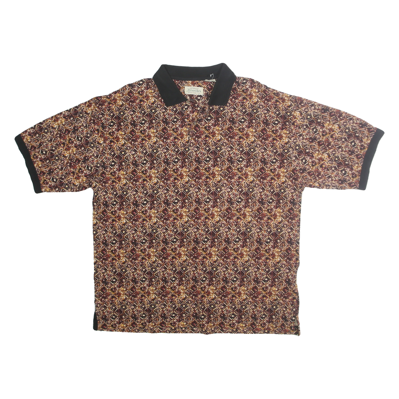 Buy ST JOHNS BAY Mens Burgundy & Black Diamond Pattern Polo Shirt XL Cotton Collar Refurbished - $12.99 ST JOHNS BAY Mens Burgundy & Black Diamond Pattern Polo Shirt XL Cotton Collar Refurbished - N/A refurbished available on Cerqular