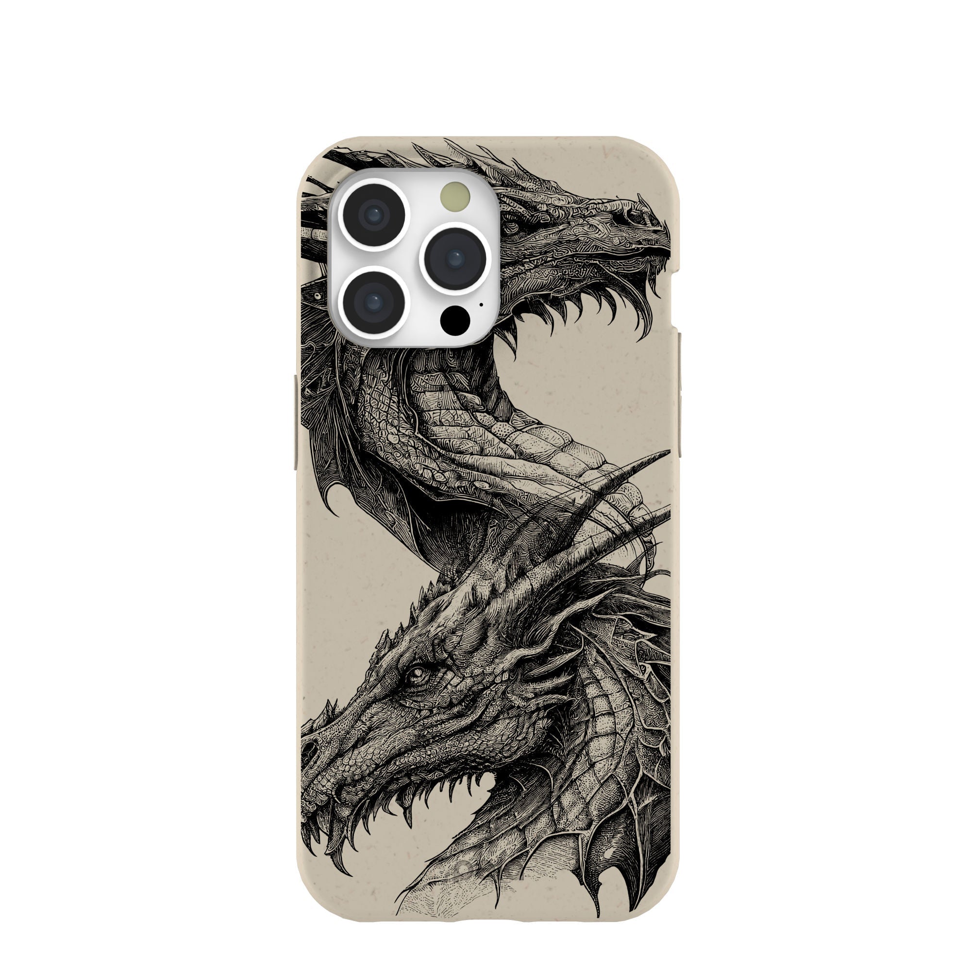 London Fog Twin Dragons iPhone 15 Pro Max Case Refurbished - Pela Case refurbished available on Cerqular
