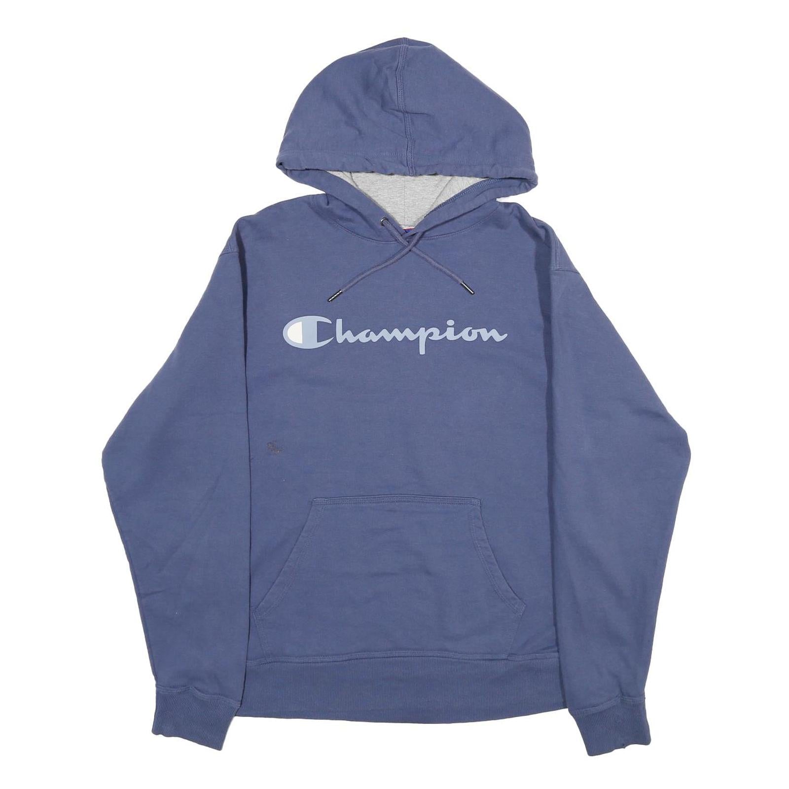 CHAMPION Mens Blue Pullover Hoodie M Cotton Blend Casual Sportswear Refurbished - N/A refurbished available on Cerqular