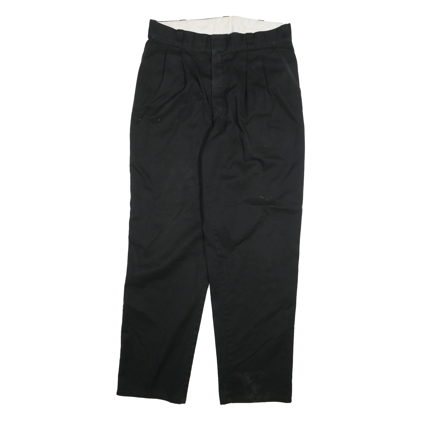 DICKIES Mens Cotton Blend Black Regular Fit Straight Trousers W32 L31 Workwear Refurbished - N/A refurbished available on Cerqular