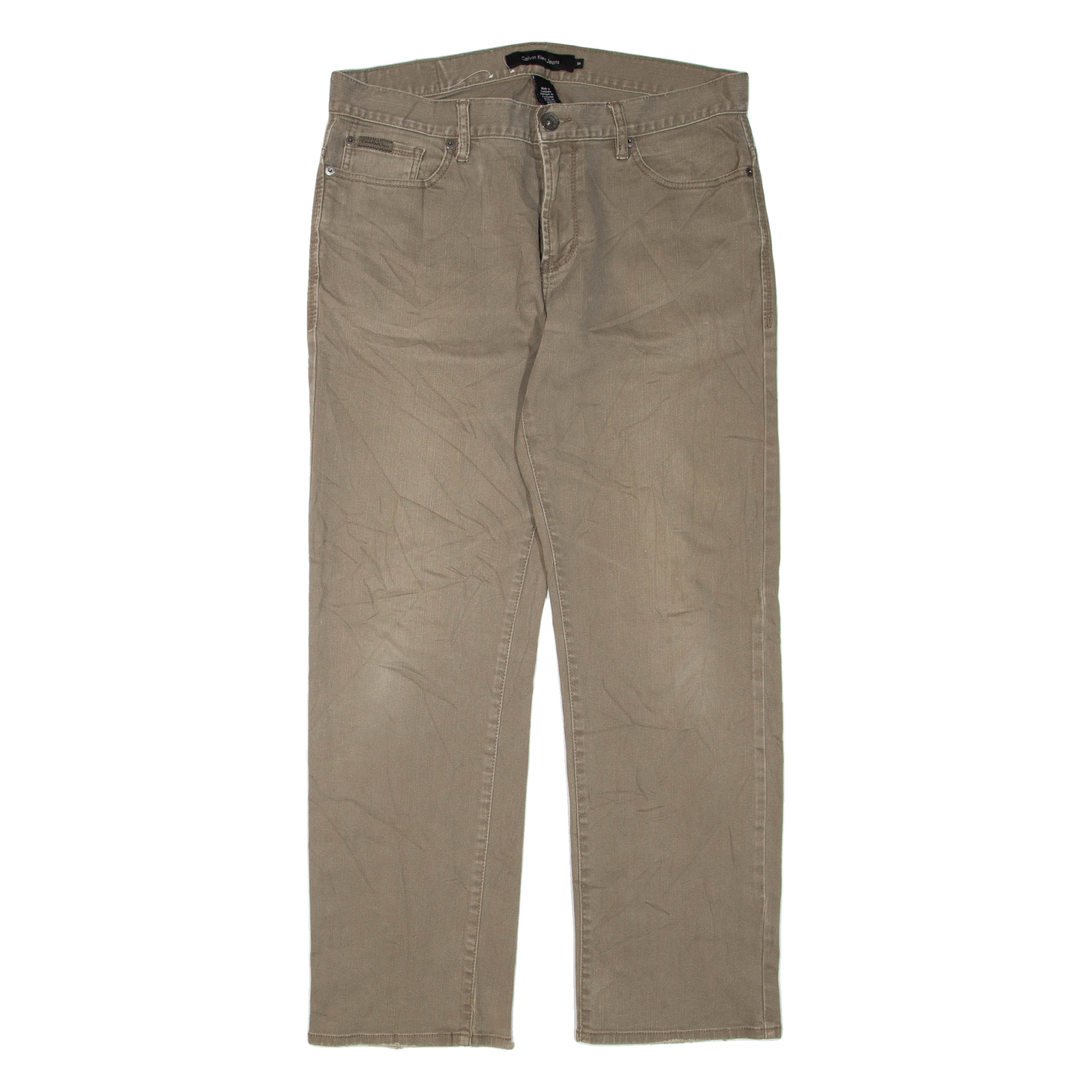 CALVIN KLEIN JEANS Womens Jeans Brown Regular Straight W35 L30 Refurbished - N/A refurbished available on Cerqular