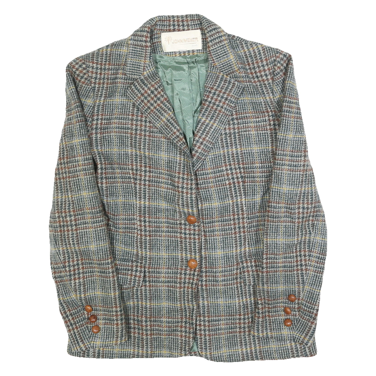 Buy JOHN MEYER Womens Grey & Brown Checked Wool Button Jacket S Woven Classic Refurbished - $38.99 JOHN MEYER Womens Grey & Brown Checked Wool Button Jacket S Woven Classic Refurbished - N/A refurbished available on Cerqular