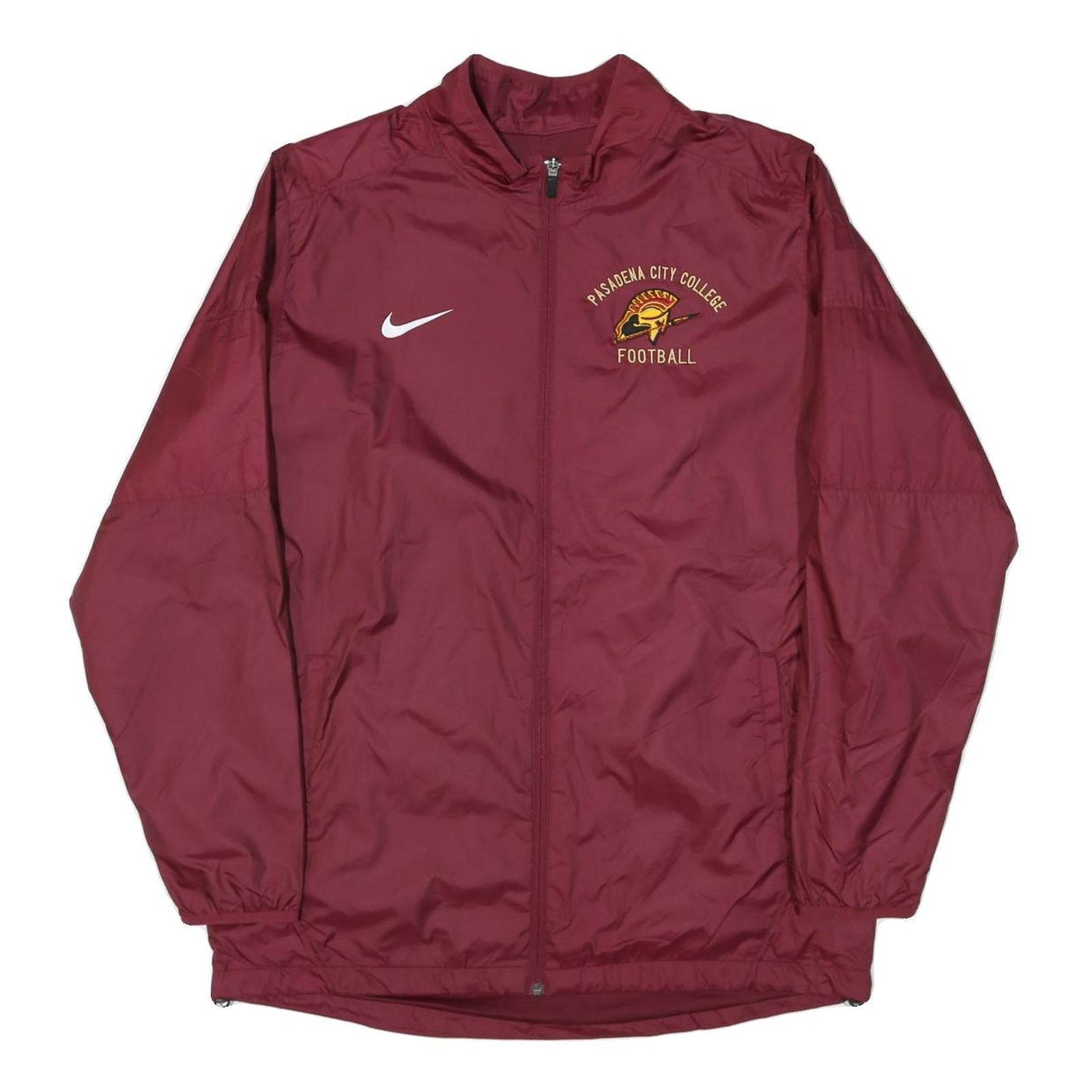 NIKE Mens Maroon Pasadena City College Football Track Jacket L Polyester Blend Refurbished - N/A refurbished available on Cerqular