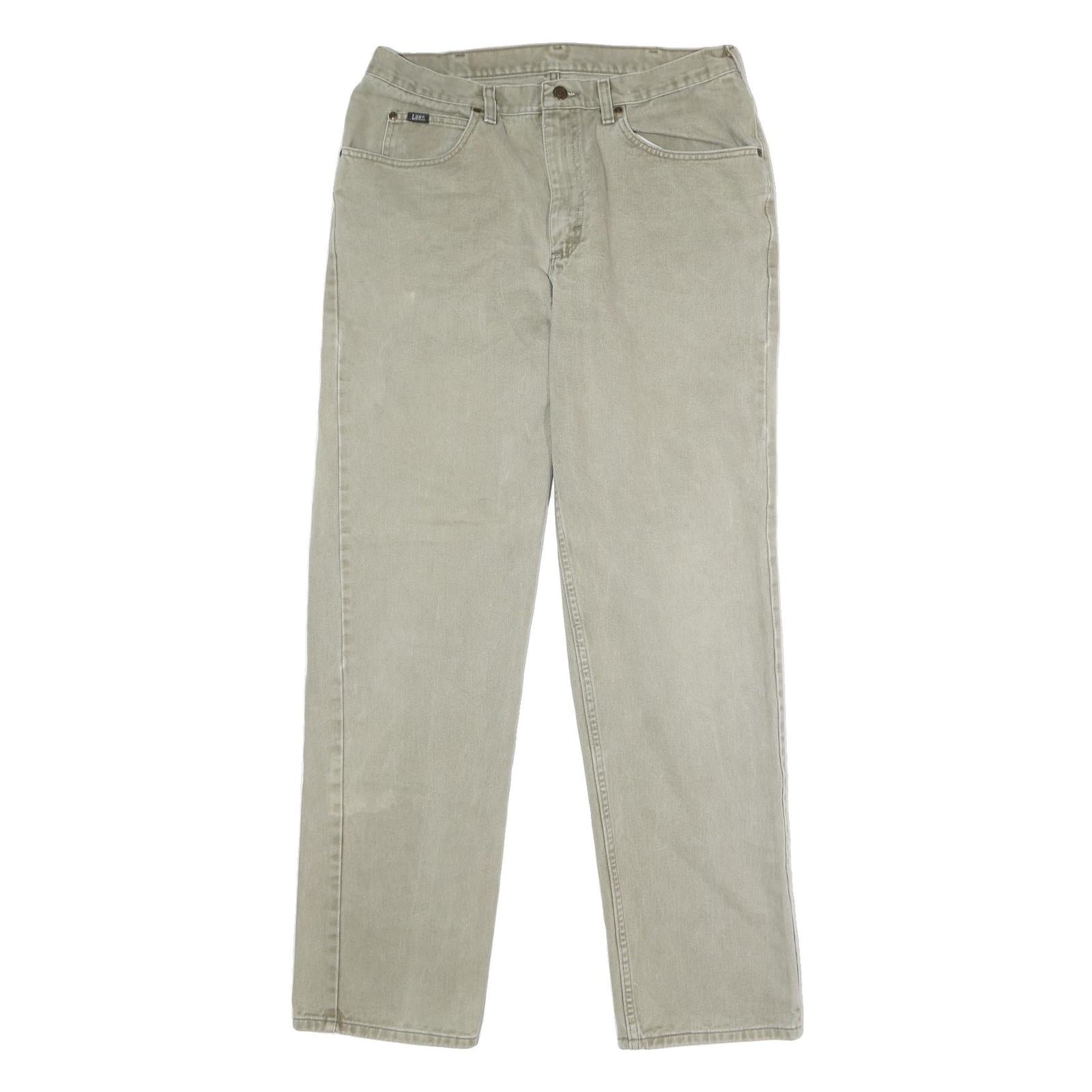 LEE Mens Beige Regular Straight Denim W36 L34 Cotton Zip Jeans Casual Wear Refurbished - N/A refurbished available on Cerqular