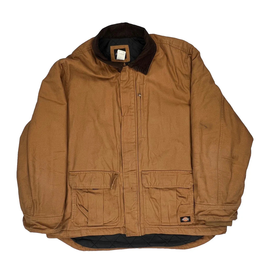 Dickies Jacket - 2XL Brown Cotton Refurbished - Thrifted (note: this is a term often used to describe second- refurbished available on Cerqular