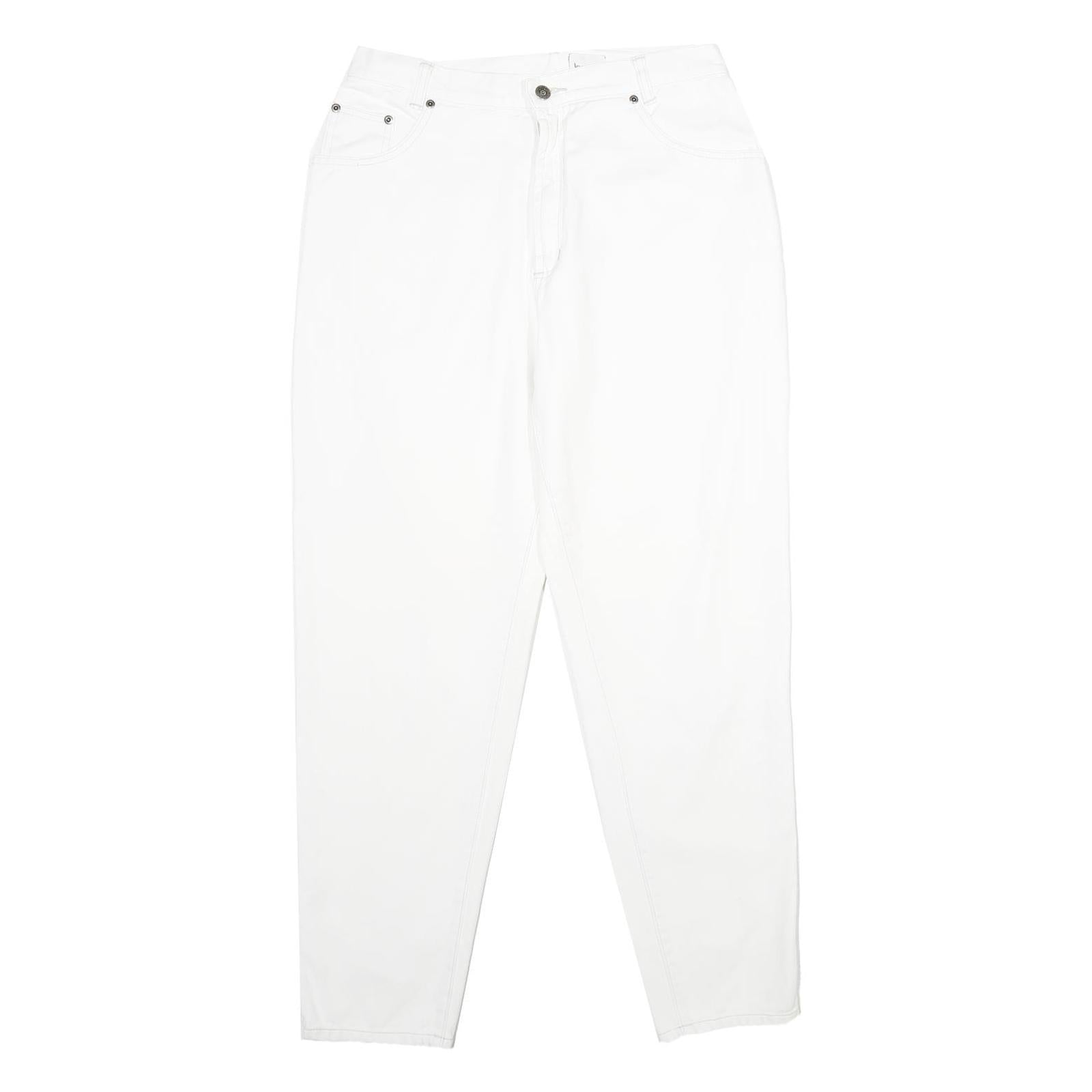 LE COMTE Womens Classic White Jeans Denim W30 L32 Zip Pockets Embroidered Logo Refurbished - N/A refurbished available on Cerqular