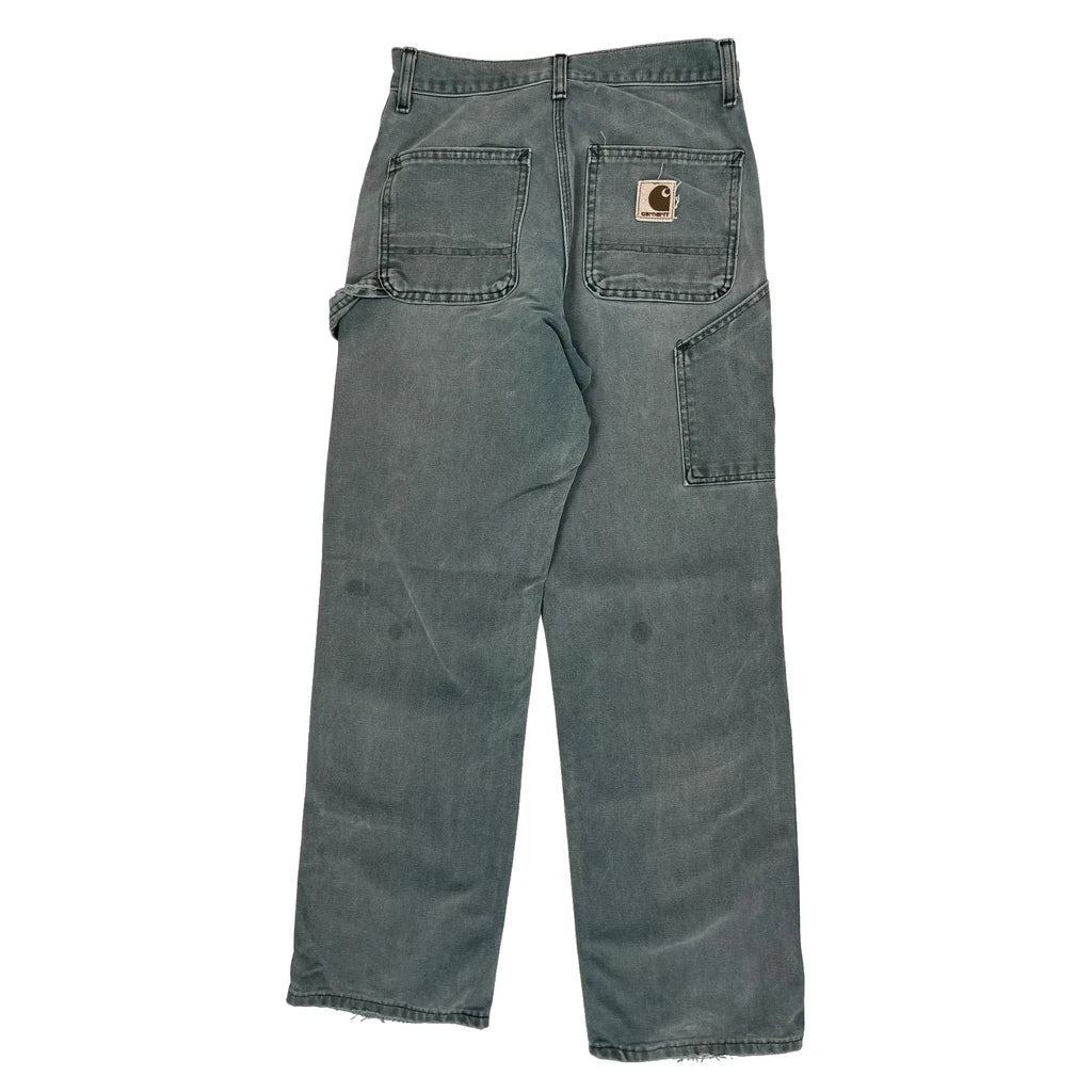Carhartt Double Knee Carpenter Trousers - 27W UK 10 Grey Cotton Refurbished - Thrifted (note: this is a term often used to describe second- refurbished available on Cerqular