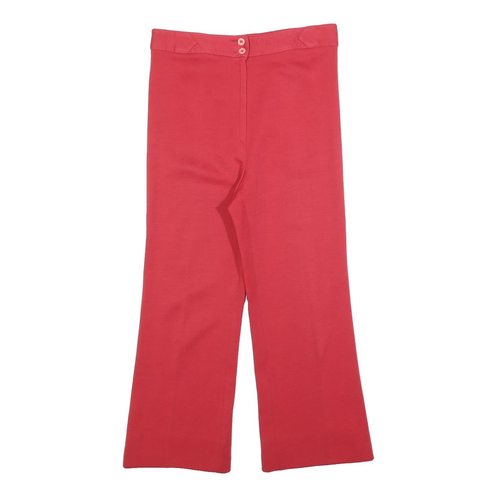 Womens Regular Fit Red Wool Blend Zip Closure Trousers W30 L25 Stylish Refurbished - N/A refurbished available on Cerqular