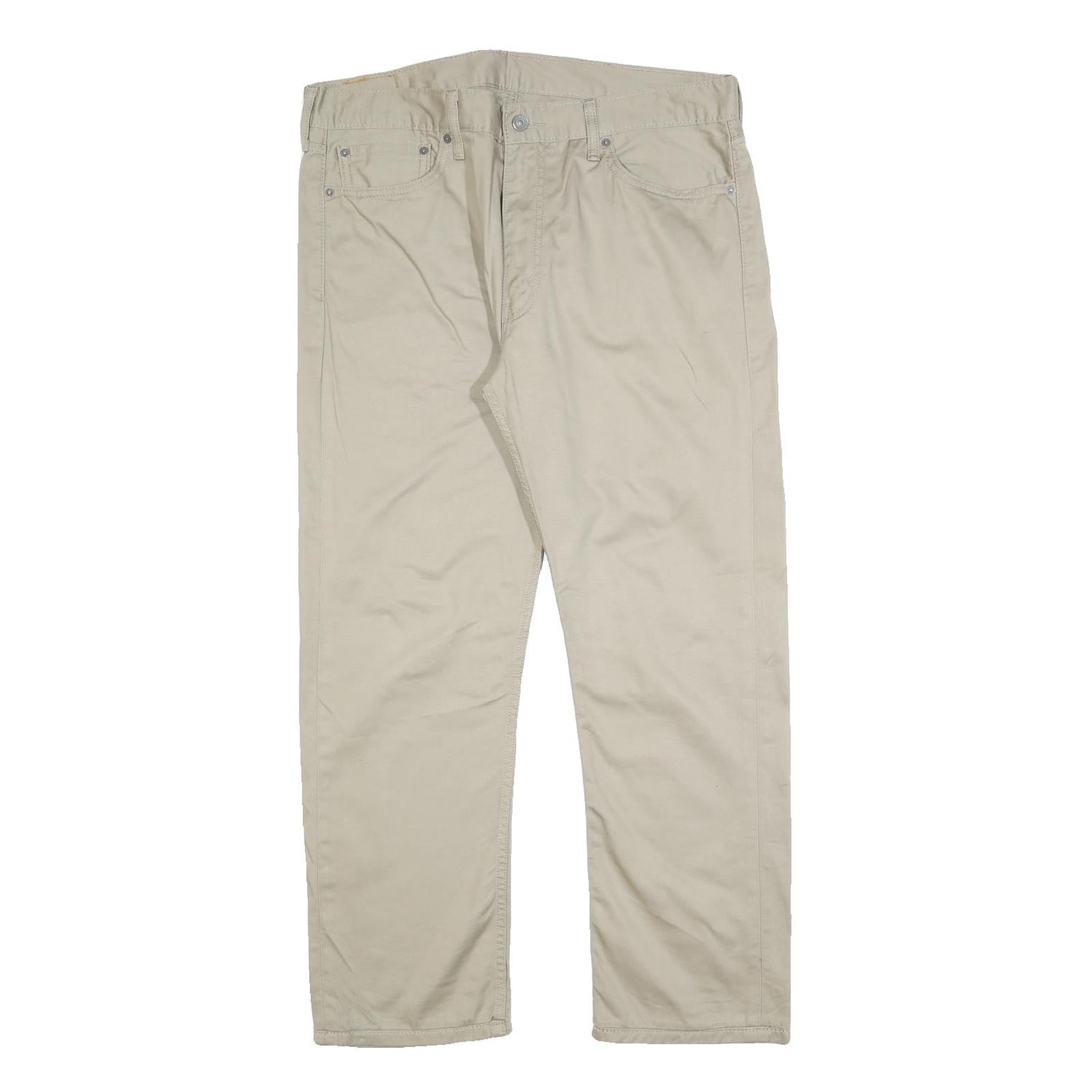LEVI'S Mens Cotton Blend Beige Regular Straight Trousers W36 L28 Casual Zip Refurbished - N/A refurbished available on Cerqular
