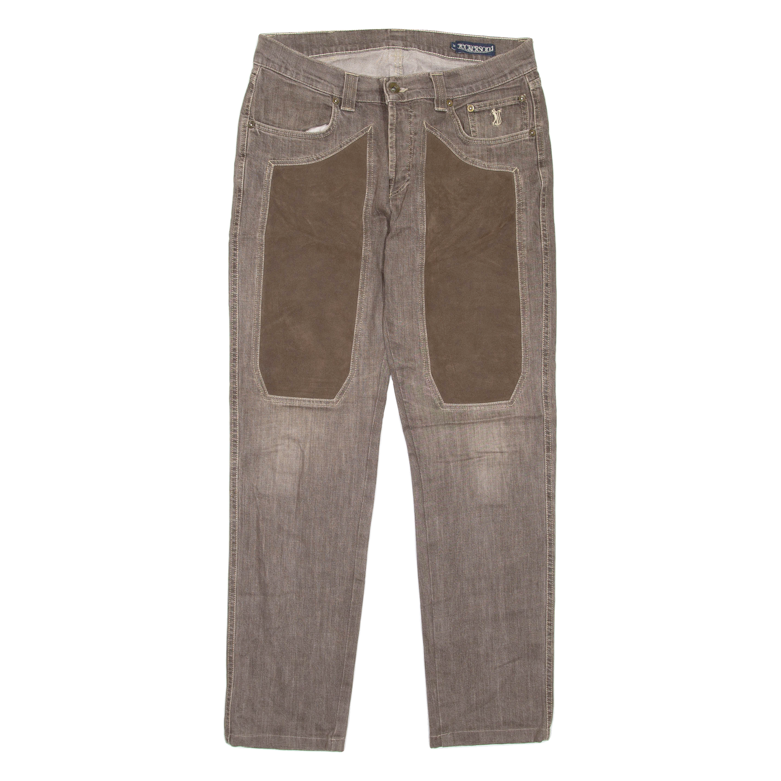 JECKERSON Mens Jeans Brown Regular Straight W34 L32 Refurbished - N/A refurbished available on Cerqular