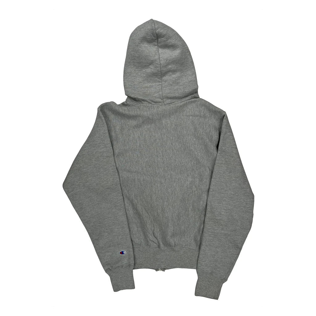 Reverse Weave Champion Hoodie - Small Grey Cotton Refurbished - Thrifted (note: this is a term often used to describe second- refurbished available on Cerqular