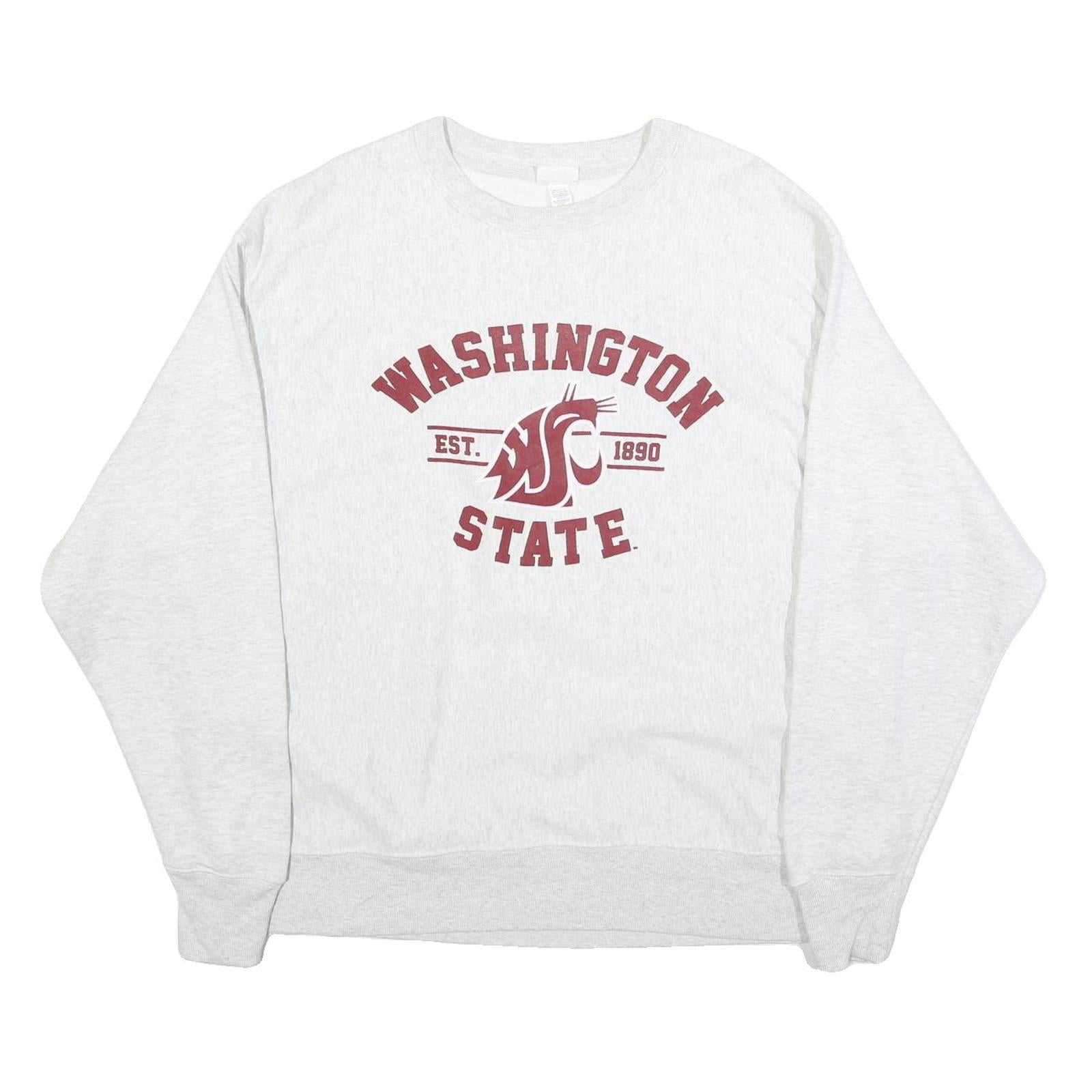 CHAMPION REVERSE WEAVE Mens White Washington State Crew Neck XL Sweatshirt Refurbished - N/A refurbished available on Cerqular