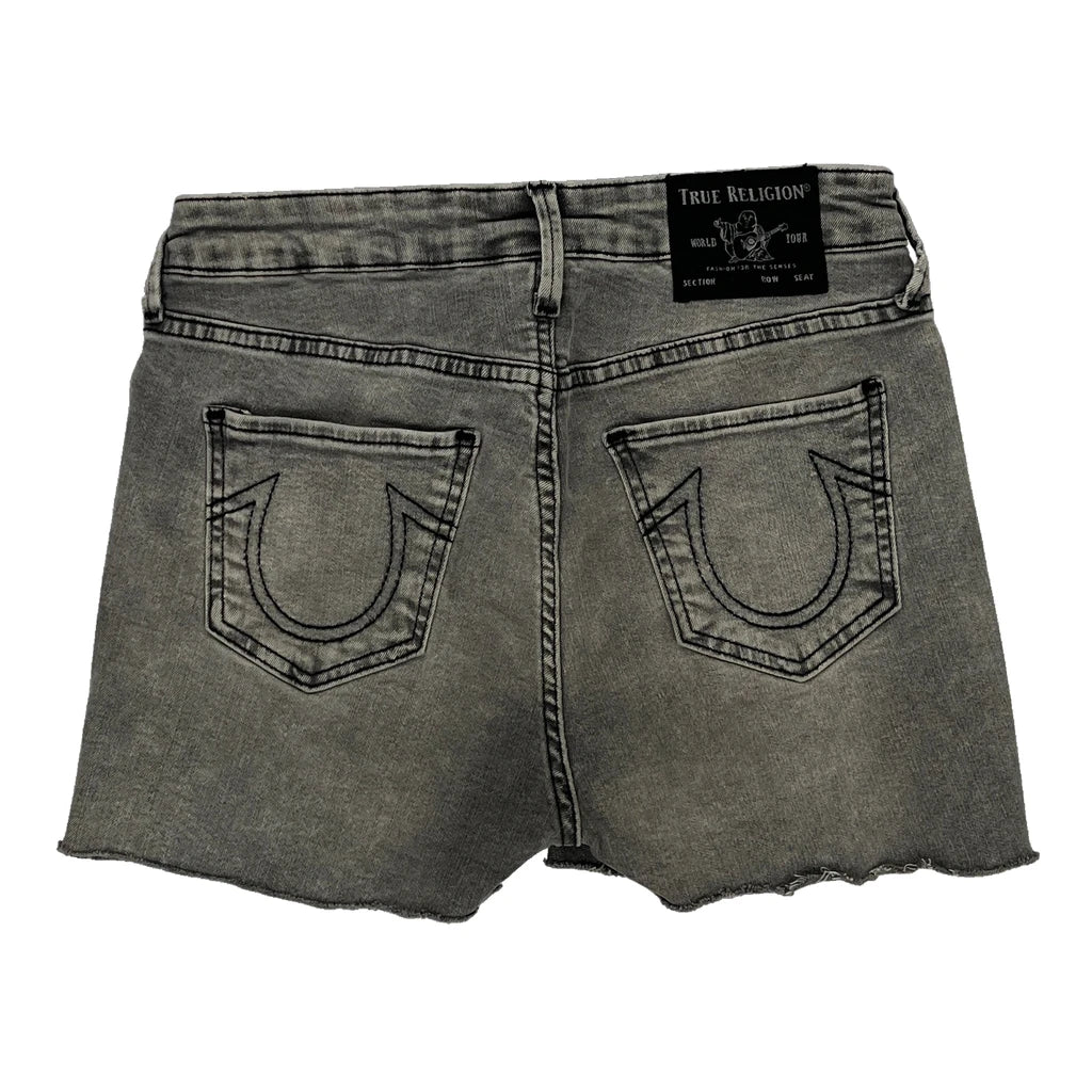 True Religion Denim Shorts - 26W UK 4 Grey Cotton Refurbished - Thrifted (note: this is a term often used to describe second- refurbished available on Cerqular