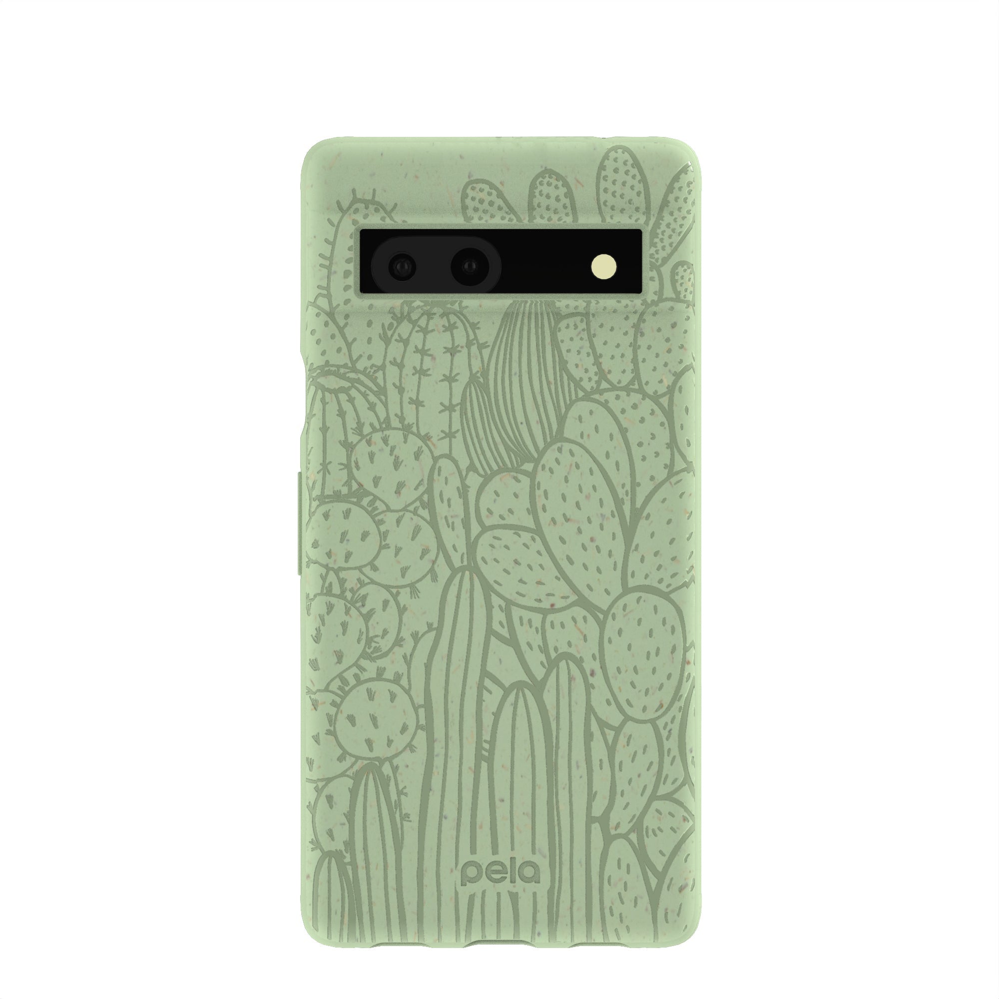 Sage Green Cacti Google Pixel 7a Case Refurbished - Pela Case refurbished available on Cerqular