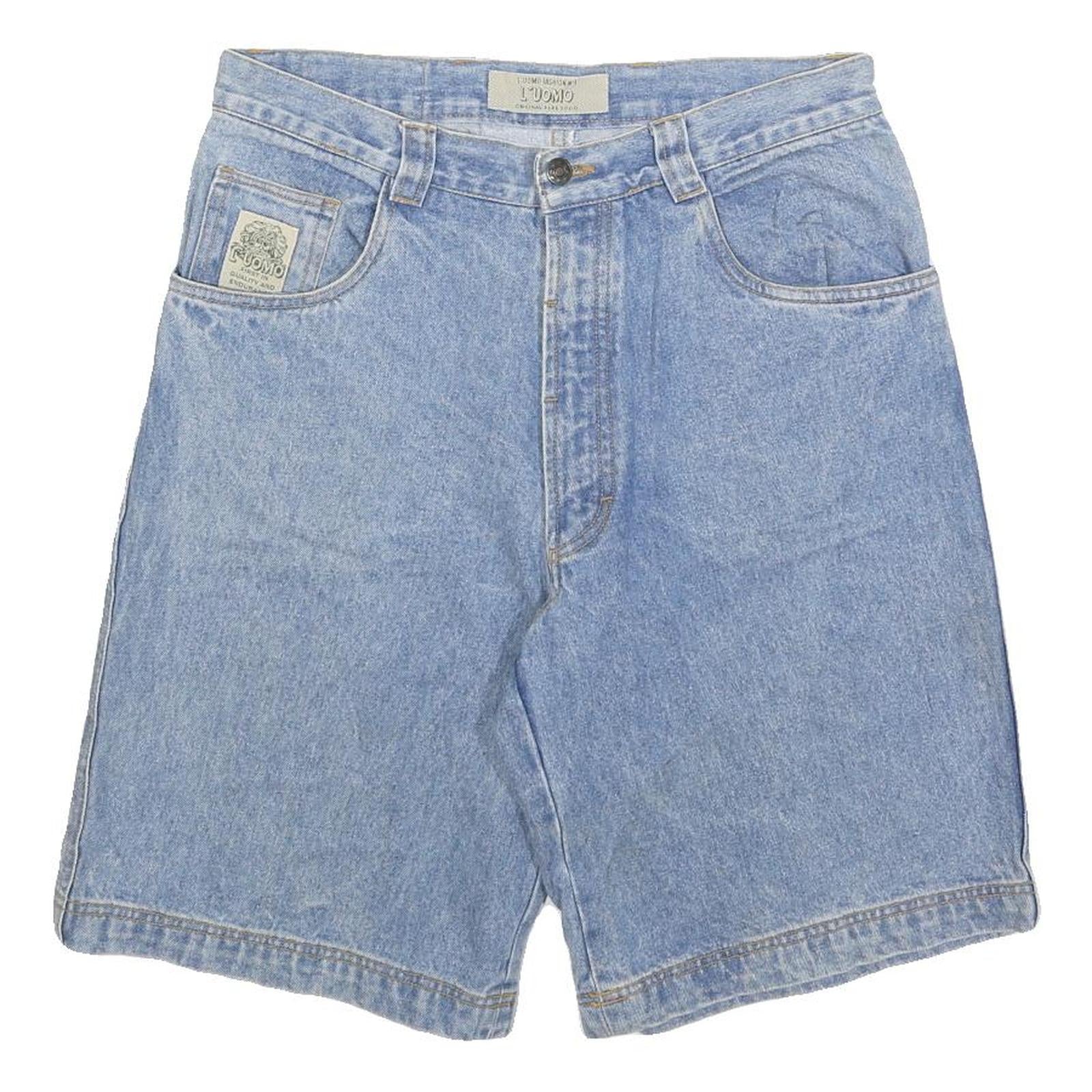 L'UOMO Mens Shorts Blue Denim Casual M W32 Cotton Blend Classic Fit Refurbished - N/A refurbished available on Cerqular