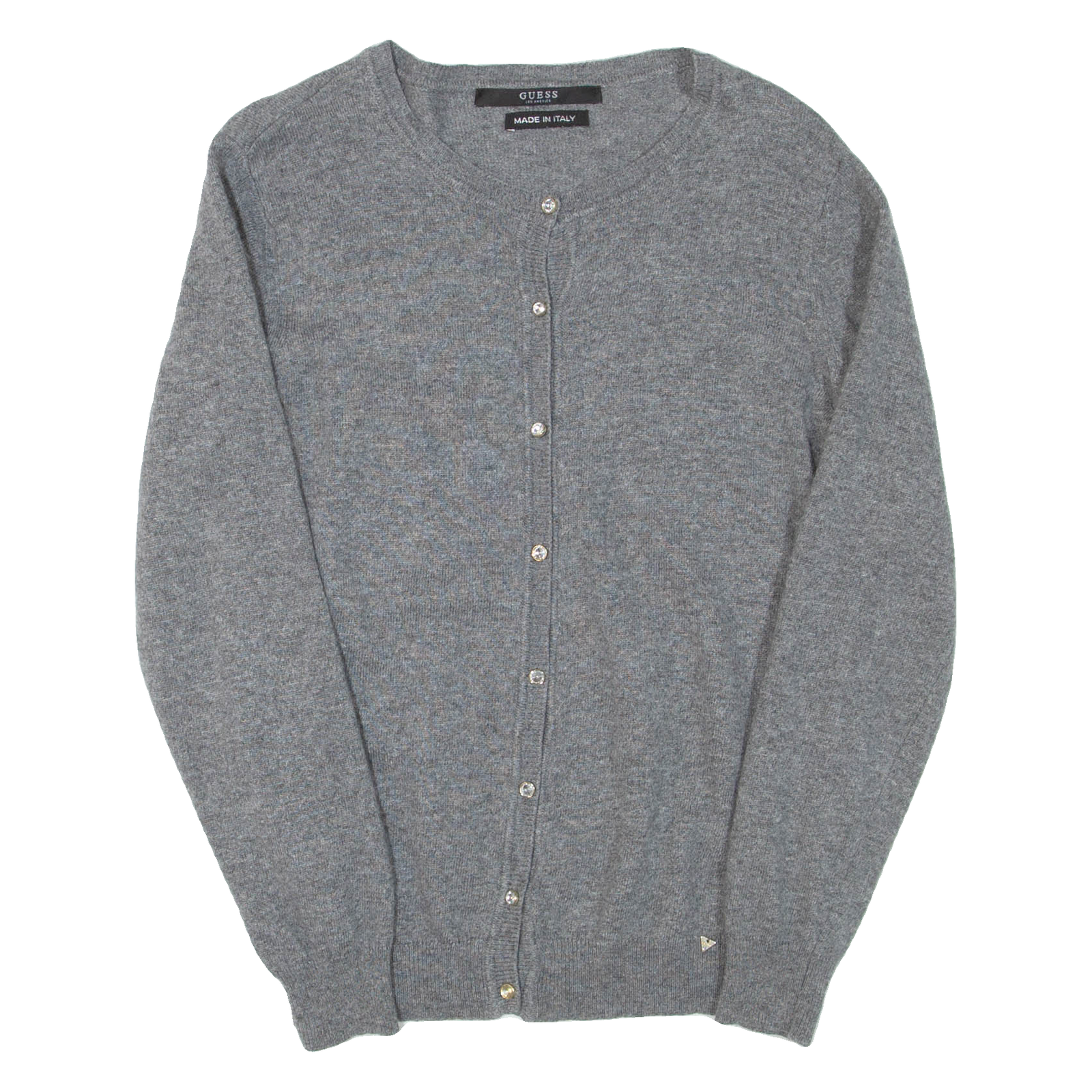 GUESS Womens Cardigan Grey Button Neck Tight Knit S Refurbished - N/A refurbished available on Cerqular