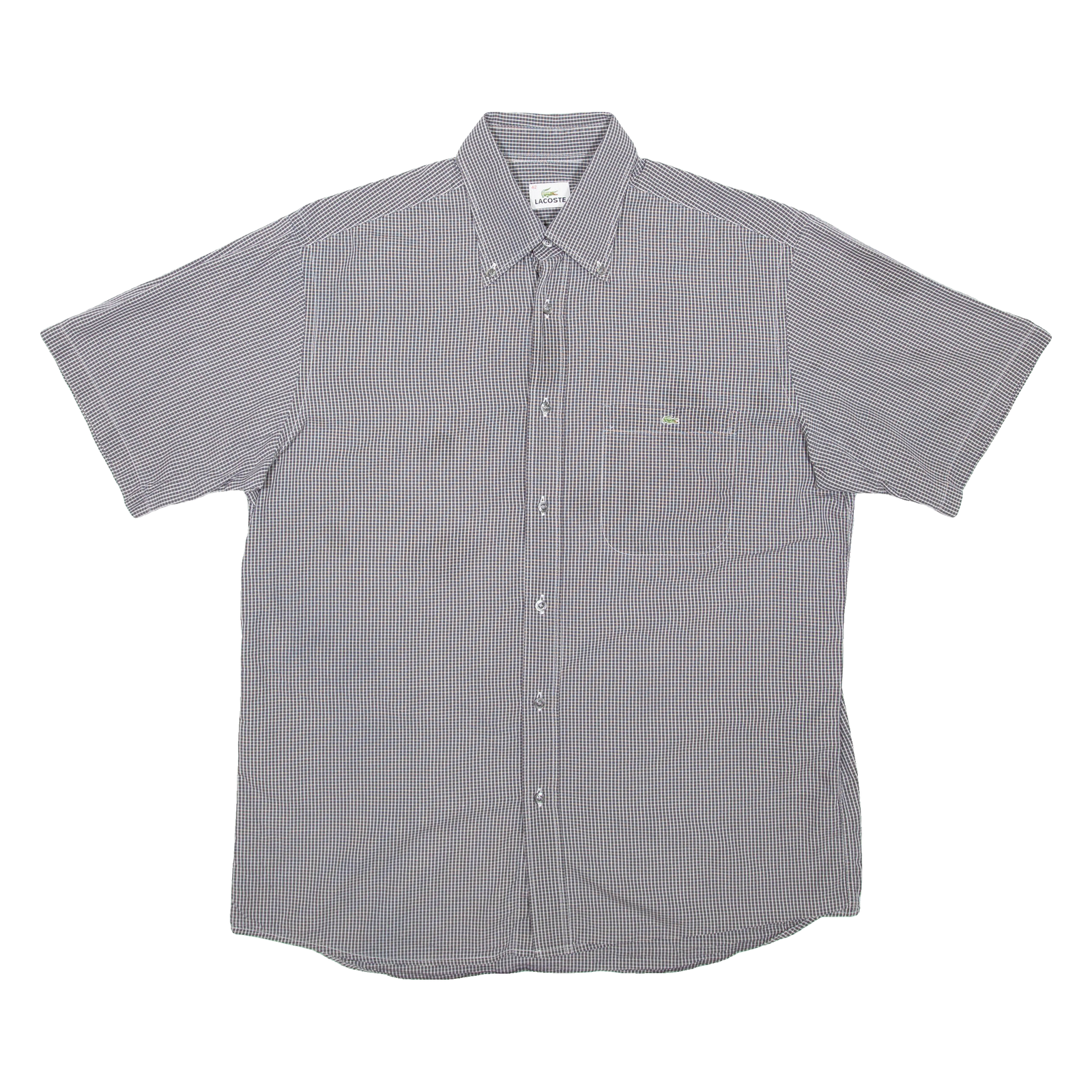 LACOSTE Mens Shirt Grey Check M Refurbished - N/A refurbished available on Cerqular