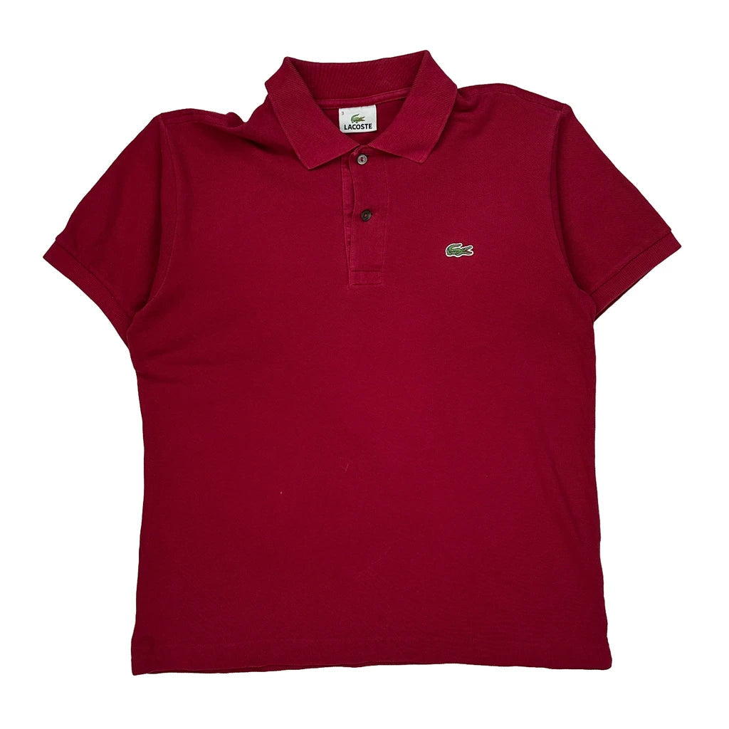 Lacoste Polo Shirt - Medium Red Cotton Refurbished - Thrifted (note: this is a term often used to describe second- refurbished available on Cerqular