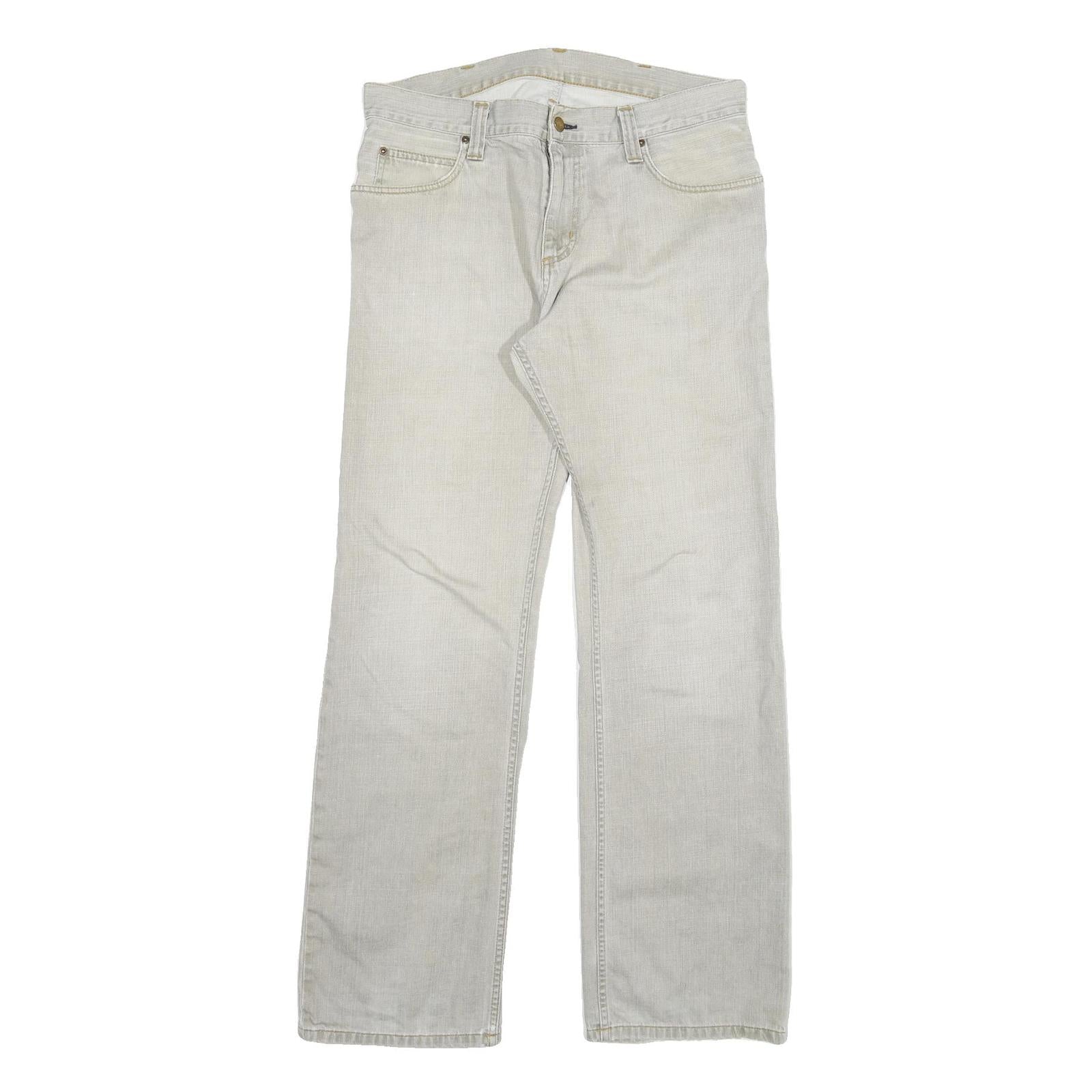 CARHARTT Mens Jeans Beige Regular Straight Denim Light W33 L34 Cotton Blend Zip Refurbished - N/A refurbished available on Cerqular