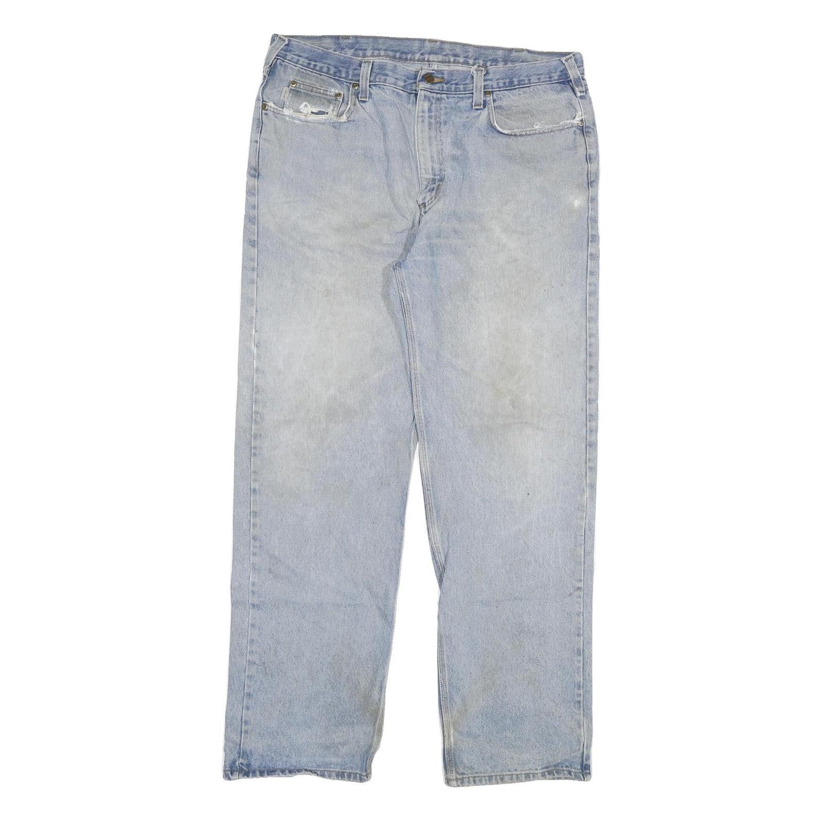 CARHARTT Mens Relaxed Blue Denim Jeans W38 L33 Casual Workwear Durable Zip Fly Refurbished - N/A refurbished available on Cerqular