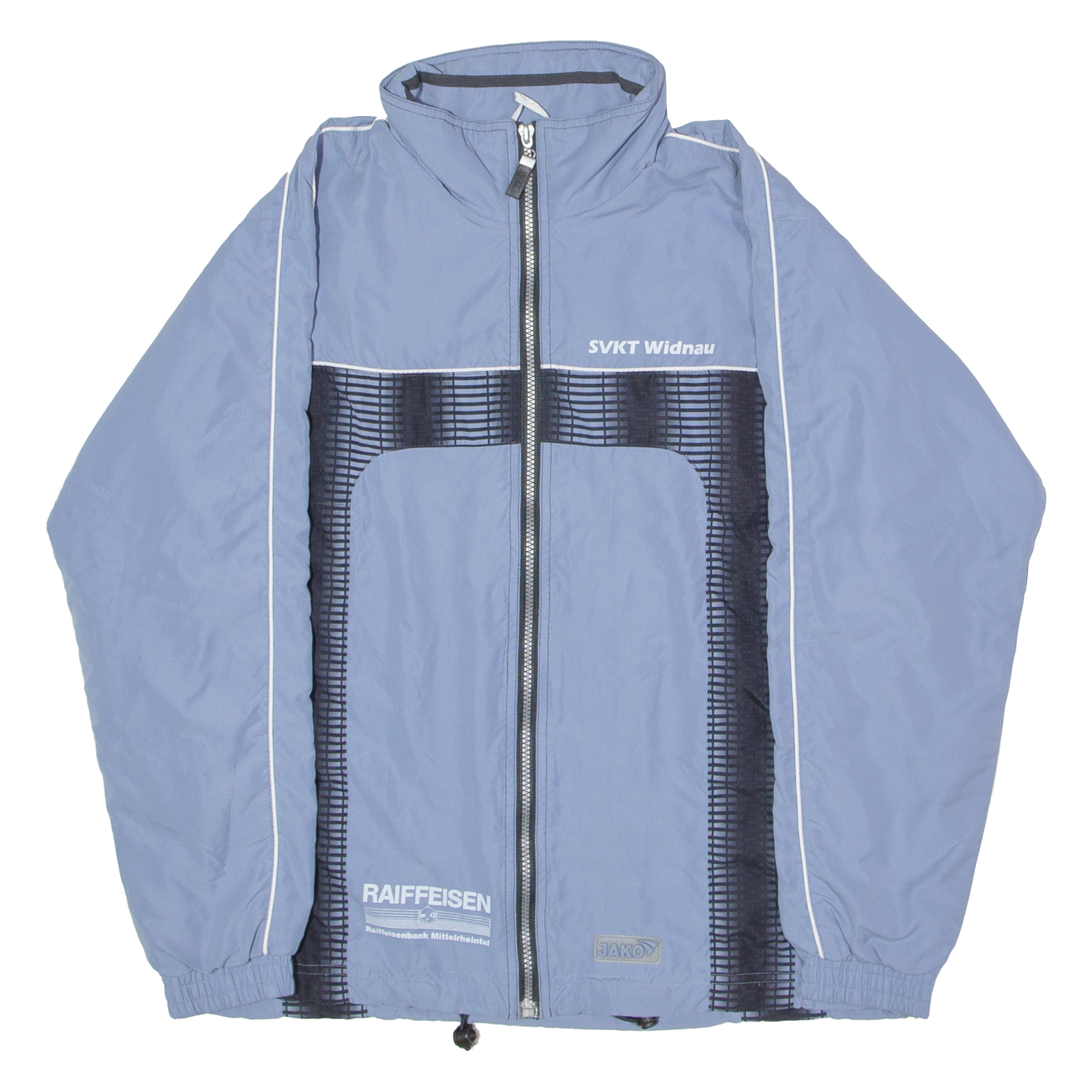 JAKO SVKT Windau Netball Womens Windbreaker Jacket Blue 90s Crazy Pattern UK 10 Refurbished - N/A refurbished available on Cerqular