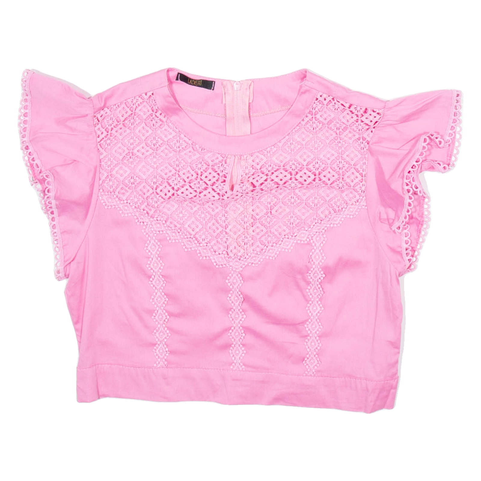 LACVERT Womens Cropped Blouse Pink S Refurbished - N/A refurbished available on Cerqular