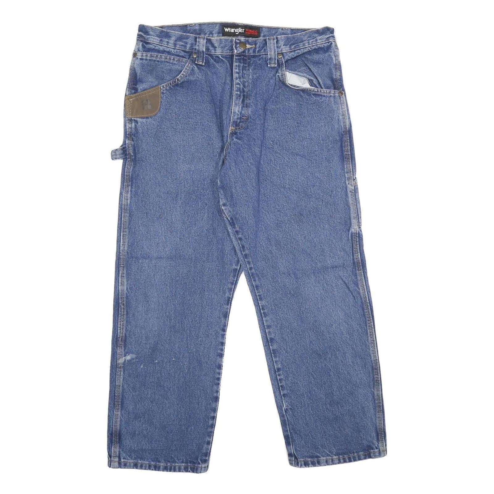 WRANGLER Mens Classic Blue Denim Jeans W34 L29 Workwear Utility Style Refurbished - N/A refurbished available on Cerqular