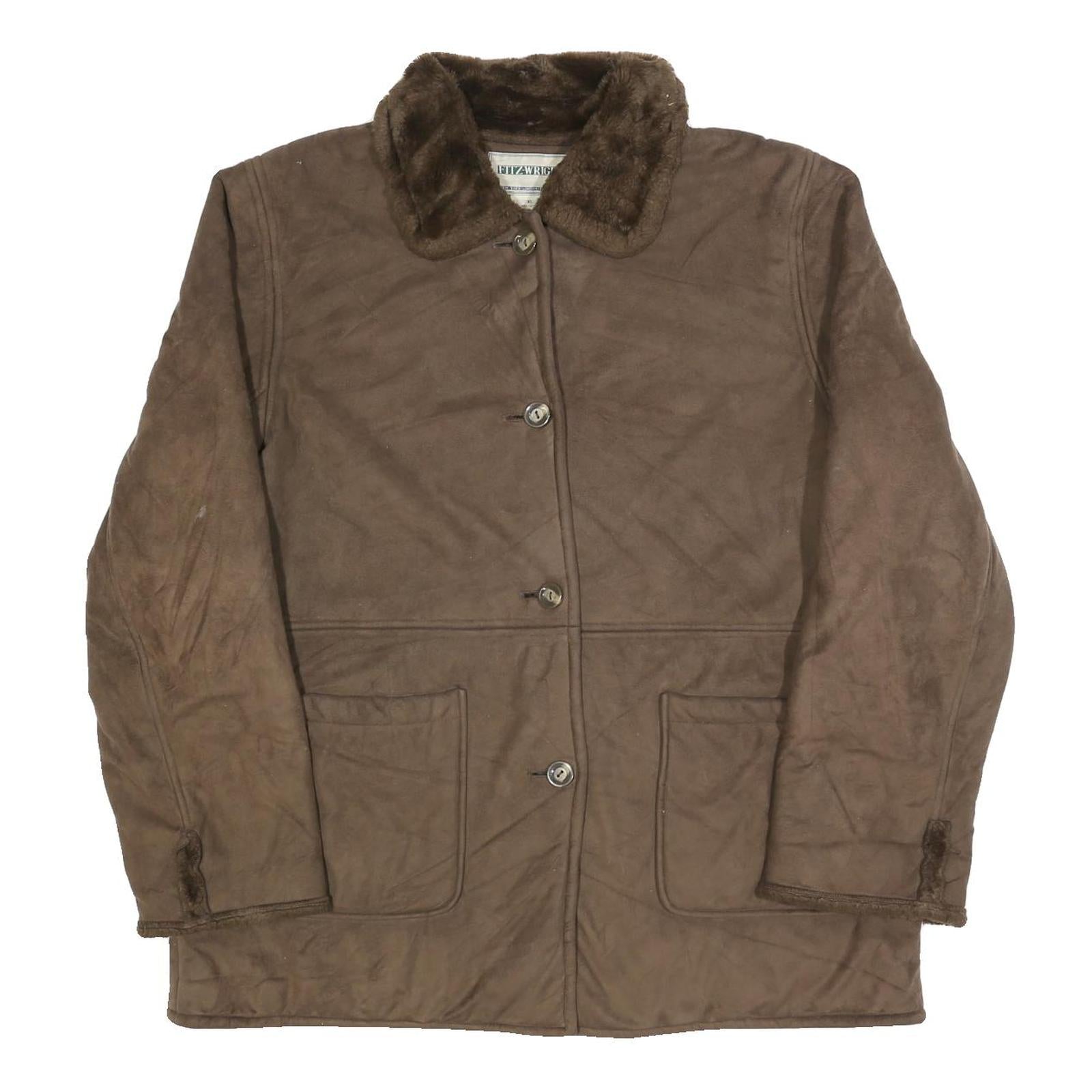 Buy FITZWRIGHT Womens Brown Acrylic Button Jacket XL Faux Fur Collar Classic Coat Refurbished - $37.69 FITZWRIGHT Womens Brown Acrylic Button Jacket XL Faux Fur Collar Classic Coat Refurbished - N/A refurbished available on Cerqular