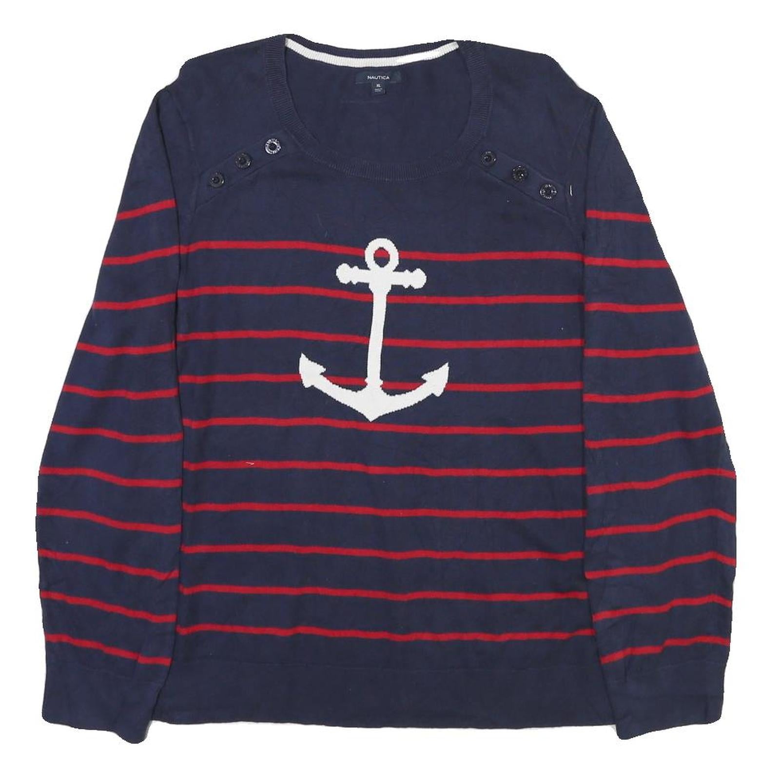 Buy NAUTICA Womens Navy Blue & Red Anchor Patterned Jumper Crew Neck Basic Knit XL Refurbished - $37.69 NAUTICA Womens Navy Blue & Red Anchor Patterned Jumper Crew Neck Basic Knit XL Refurbished - N/A refurbished available on Cerqular