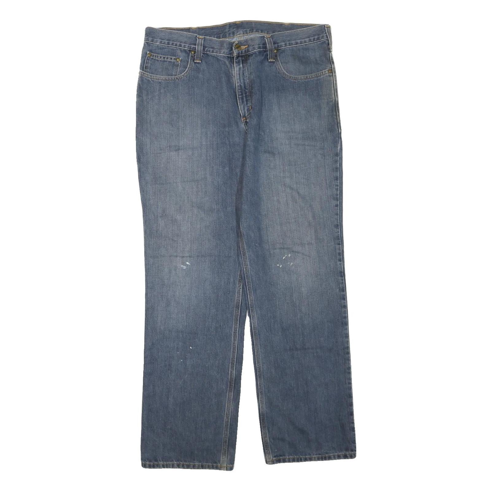 CARHARTT Mens Regular Fit Blue Denim Jeans W36 L32 Zip Cotton Blend Classic Refurbished - N/A refurbished available on Cerqular