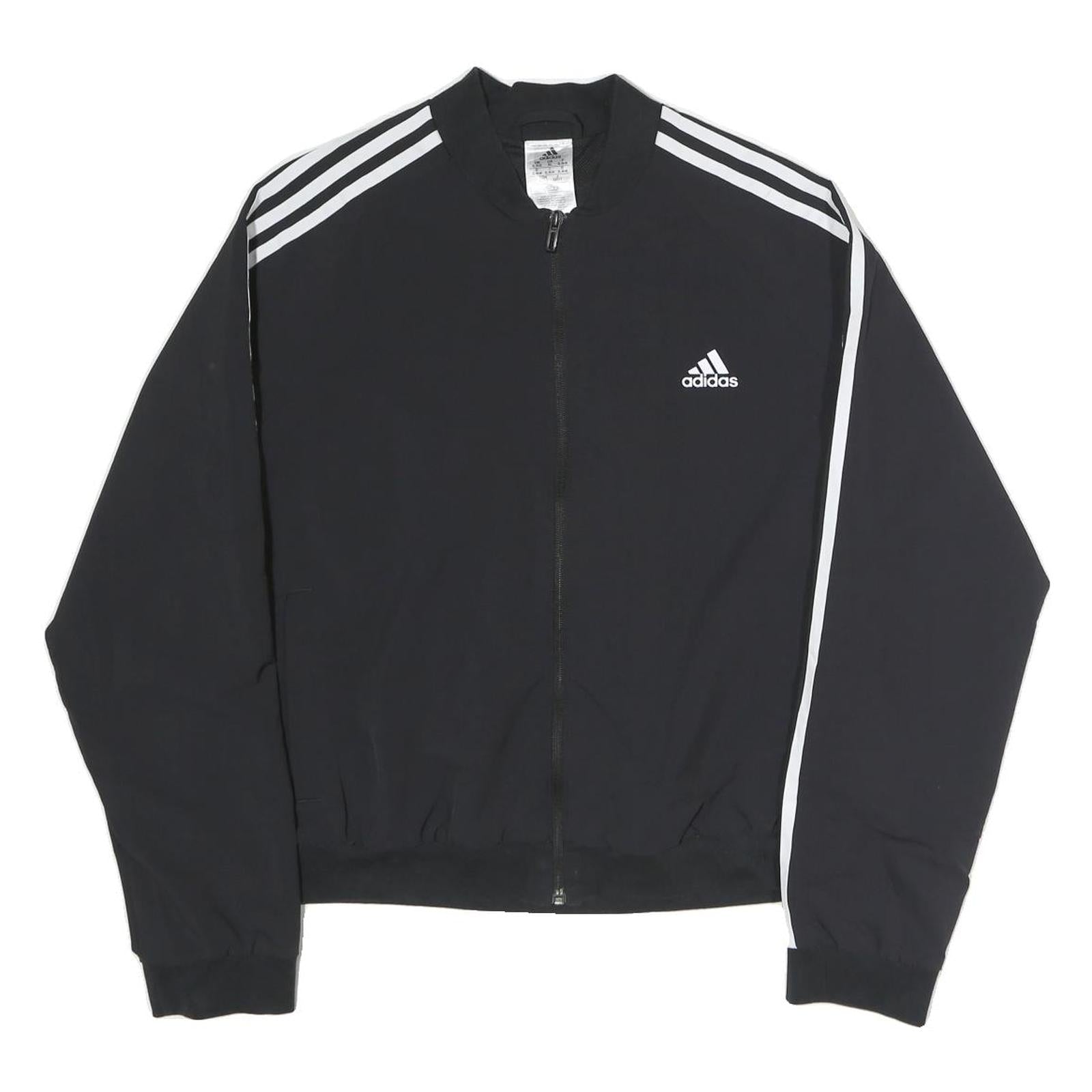 ADIDAS Womens Black White Sportswear Zip Jacket XL Polyester Plain Refurbished - N/A refurbished available on Cerqular