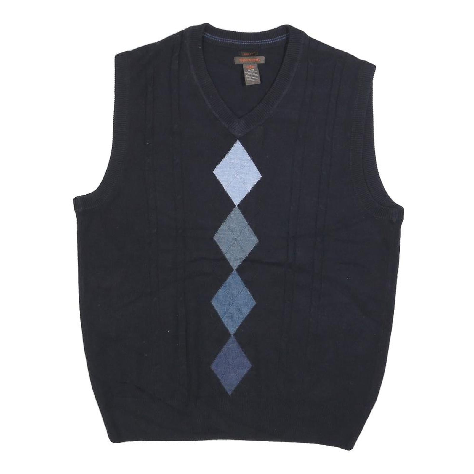 Buy DOCKERS Mens Navy Blue Argyle Pattern V-Neck Basic Knit M Jumper Vest Acrylic Refurbished - $27.29 DOCKERS Mens Navy Blue Argyle Pattern V-Neck Basic Knit M Jumper Vest Acrylic Refurbished - N/A refurbished available on Cerqular