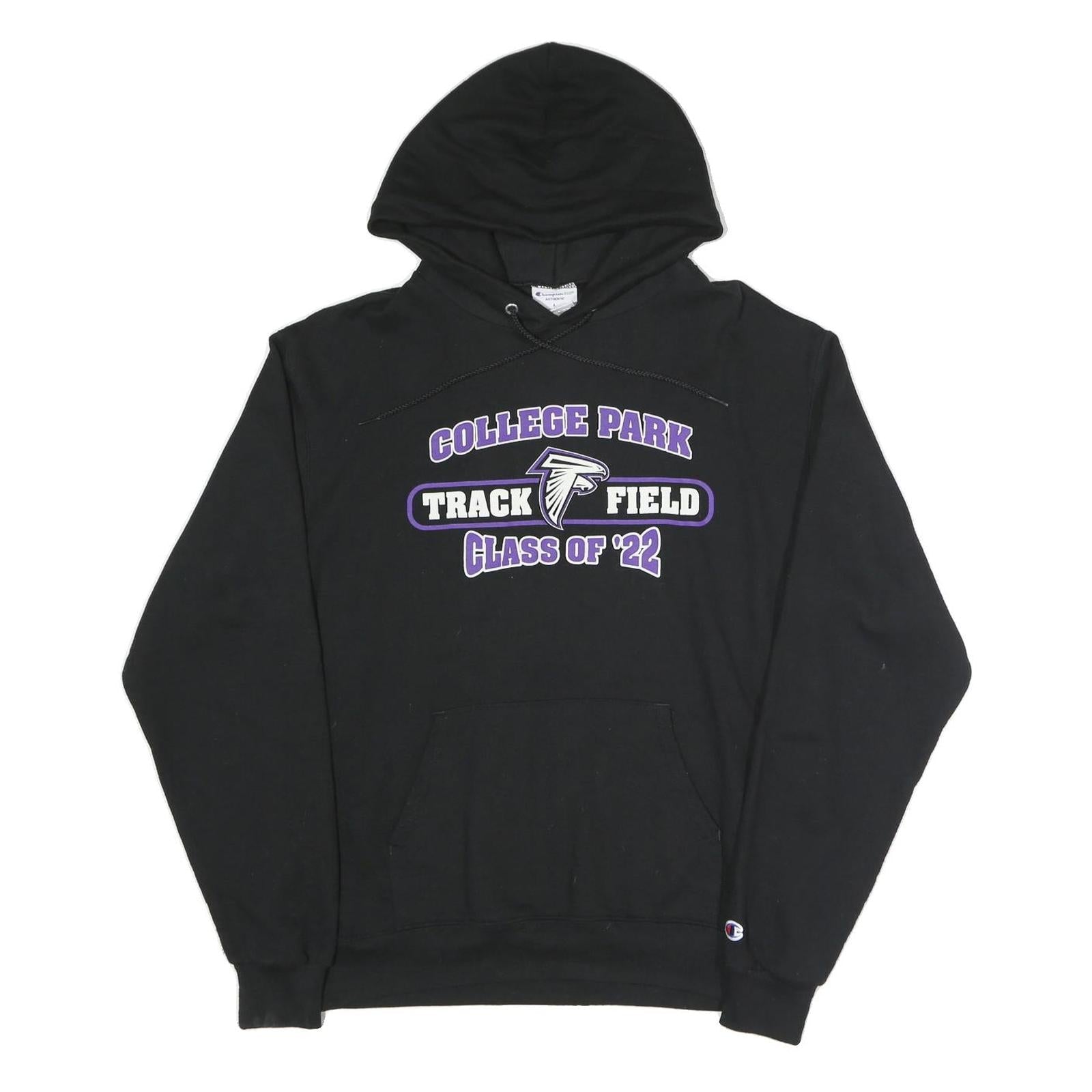 CHAMPION Mens Black College Park Track Field Pullover Hoodie L Refurbished - N/A refurbished available on Cerqular