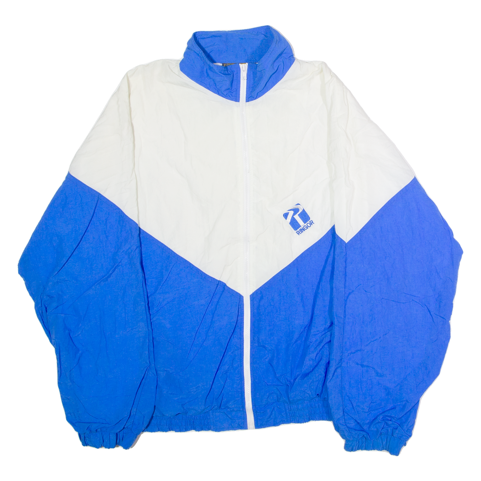 RINGOR Mens Windbreaker Jacket Blue Nylon 90s Colourblock XL Refurbished - N/A refurbished available on Cerqular