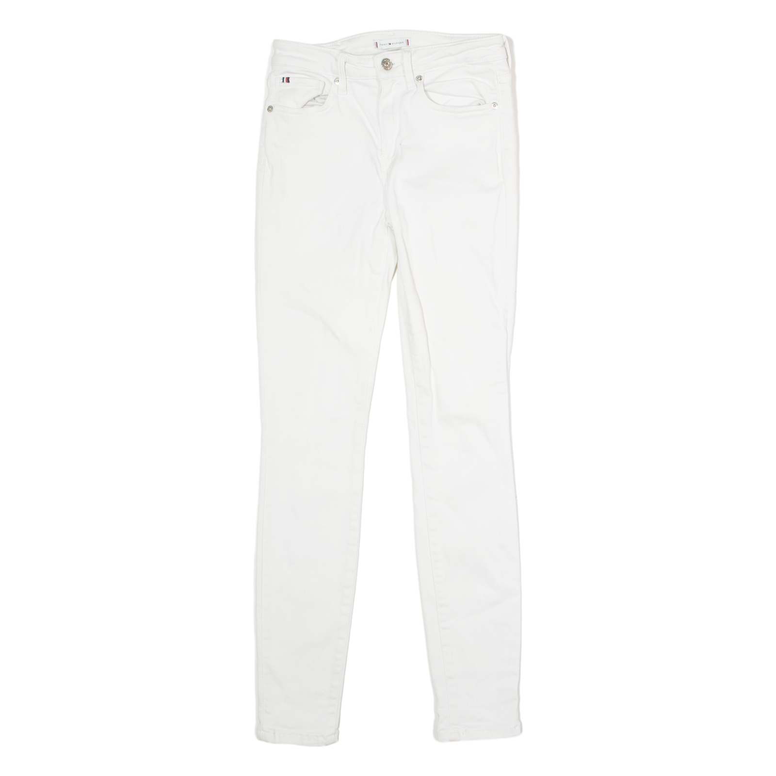 TOMMY HILFIGER Como Flex Womens Jeans White Slim Skinny Stone Wash W24 L28 Refurbished - N/A refurbished available on Cerqular