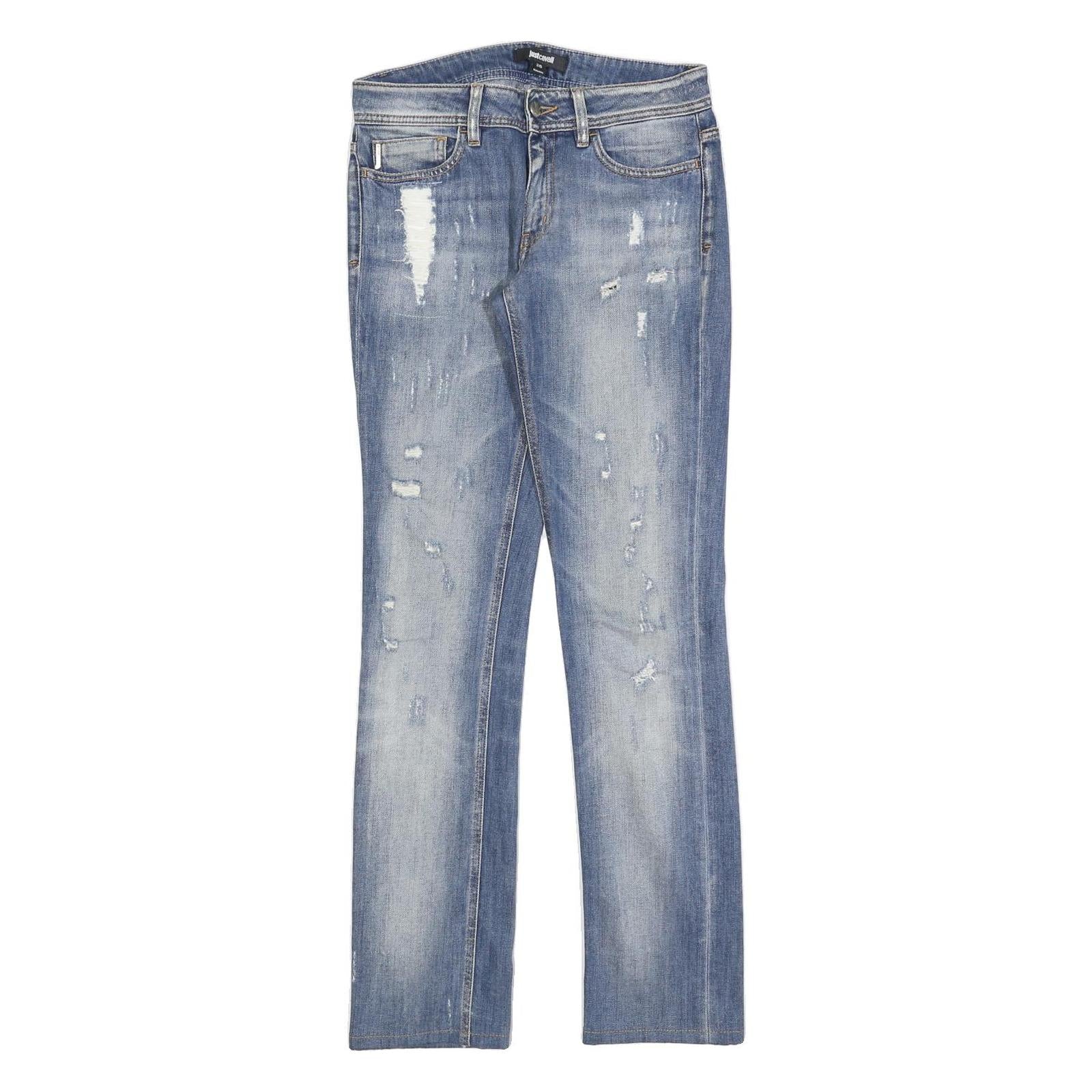 JUST CAVALLI Womens Jeans Blue Slim Straight Denim Light W29 L32 Distressed Refurbished - N/A refurbished available on Cerqular