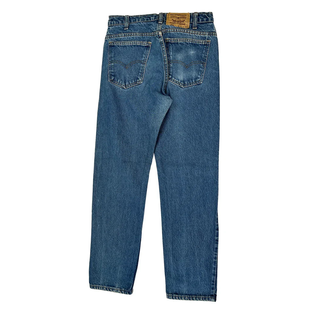 Levis Jeans - 28W 30L Blue Cotton Refurbished - Thrifted (note: this is a term often used to describe second- refurbished available on Cerqular