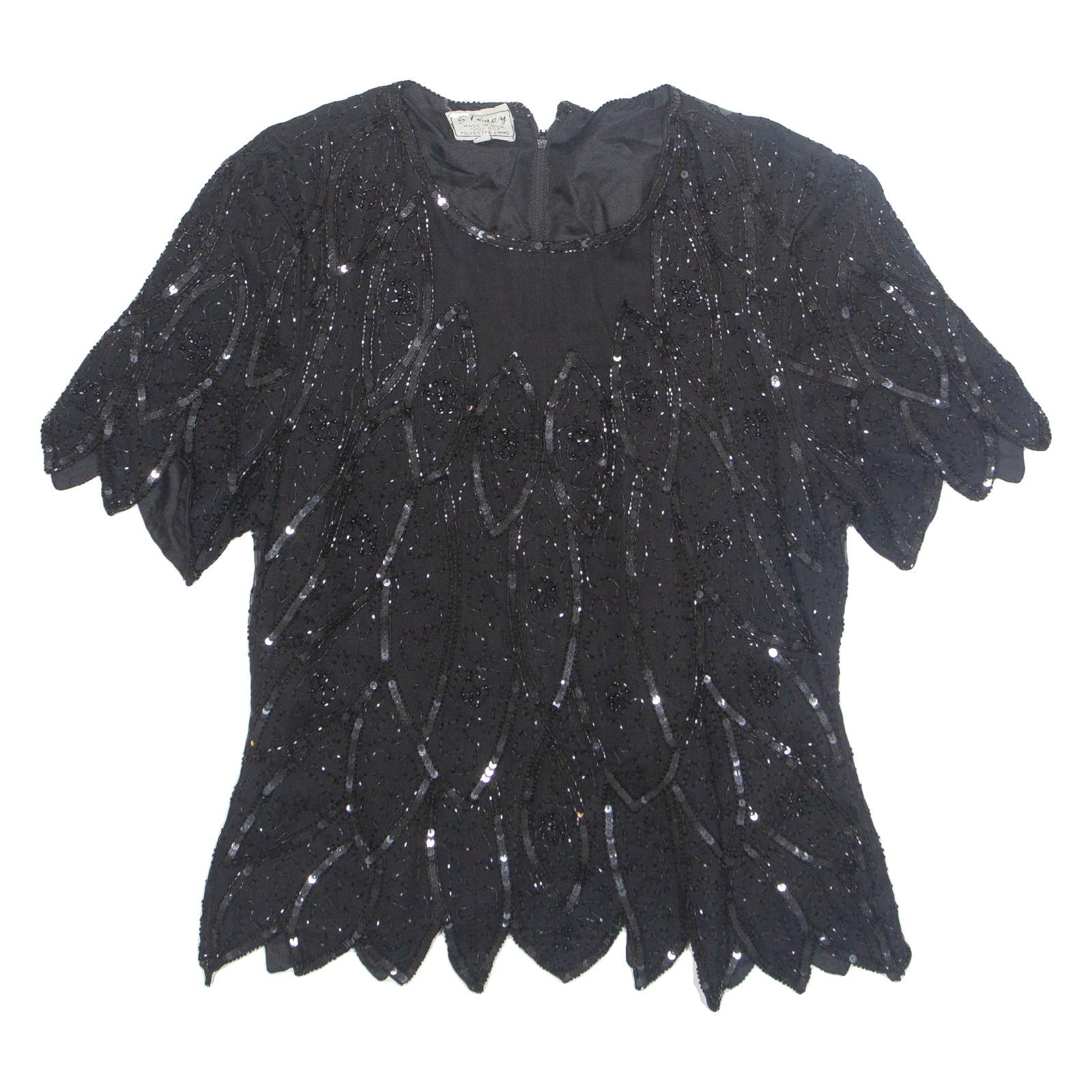 STENAY Womens Printed Blouse Black 1/2 Zip Silk L Refurbished - N/A refurbished available on Cerqular
