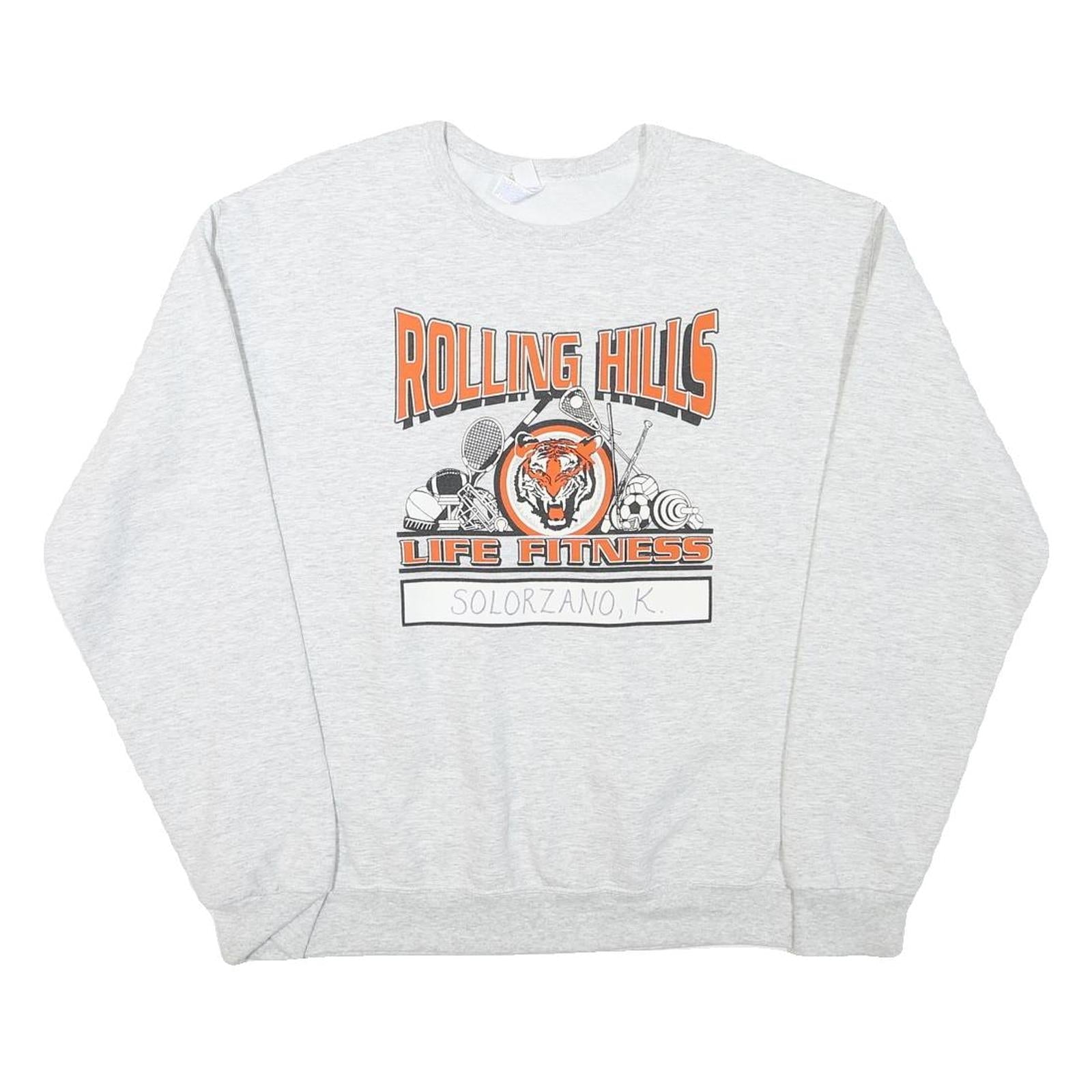 JERZEES Mens Grey Rolling Hills Life Fitness Crew Neck M Cotton Blend Sweatshirt Refurbished - N/A refurbished available on Cerqular