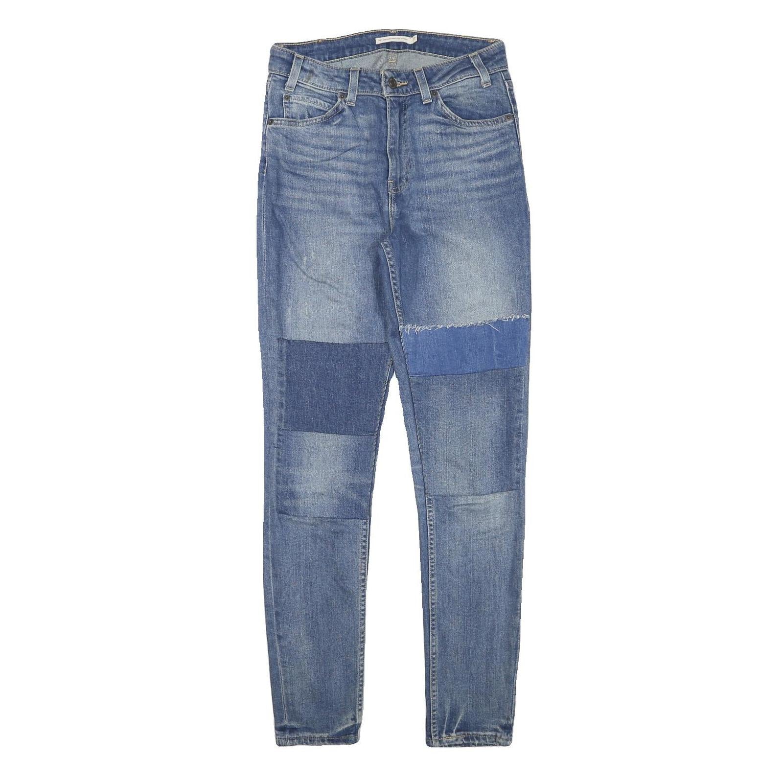 LEVI'S Womens Blue Slim Skinny Denim Jeans W27 L30 Patchwork Cotton Blend Zip Refurbished - N/A refurbished available on Cerqular